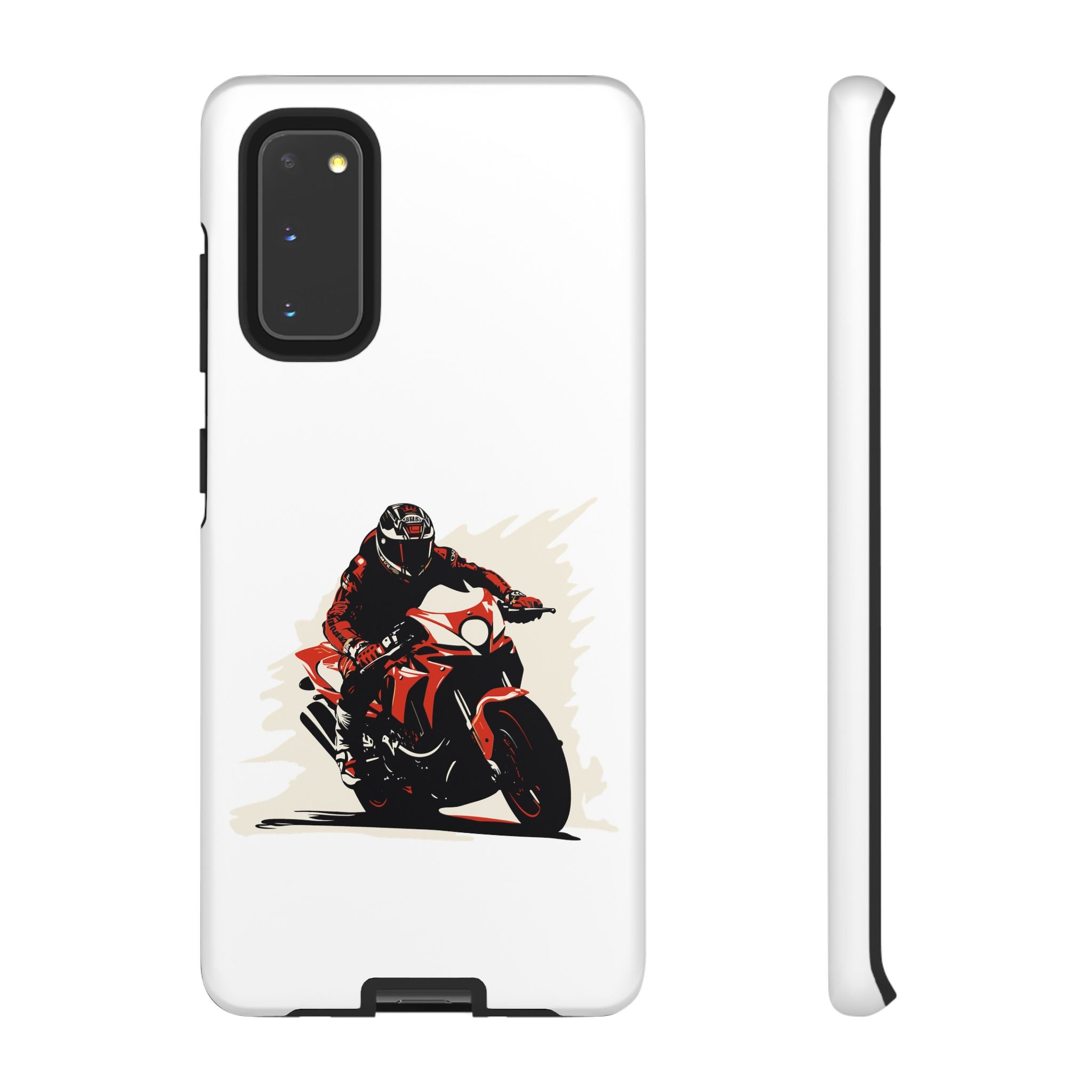 Motorcycle Phone Case, Tough Cases for Riders, Biker Accessory, Gifts for Motorcyclists, Red Bike Design