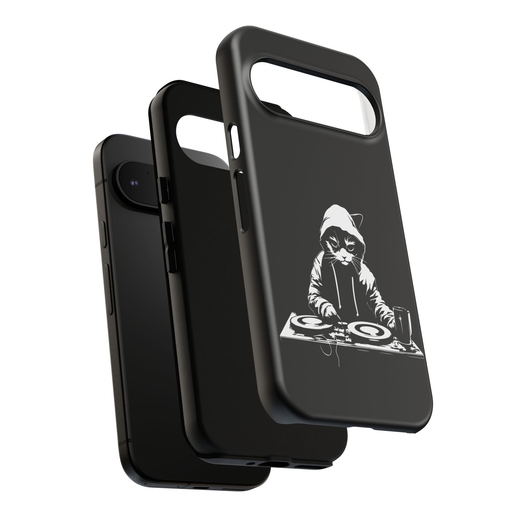 DJ Cat Phone Case, Tough Phone Cover, Pet Lover Gift, Music Enthusiast Accessory, Cute Cat Decor, Unique Case Design