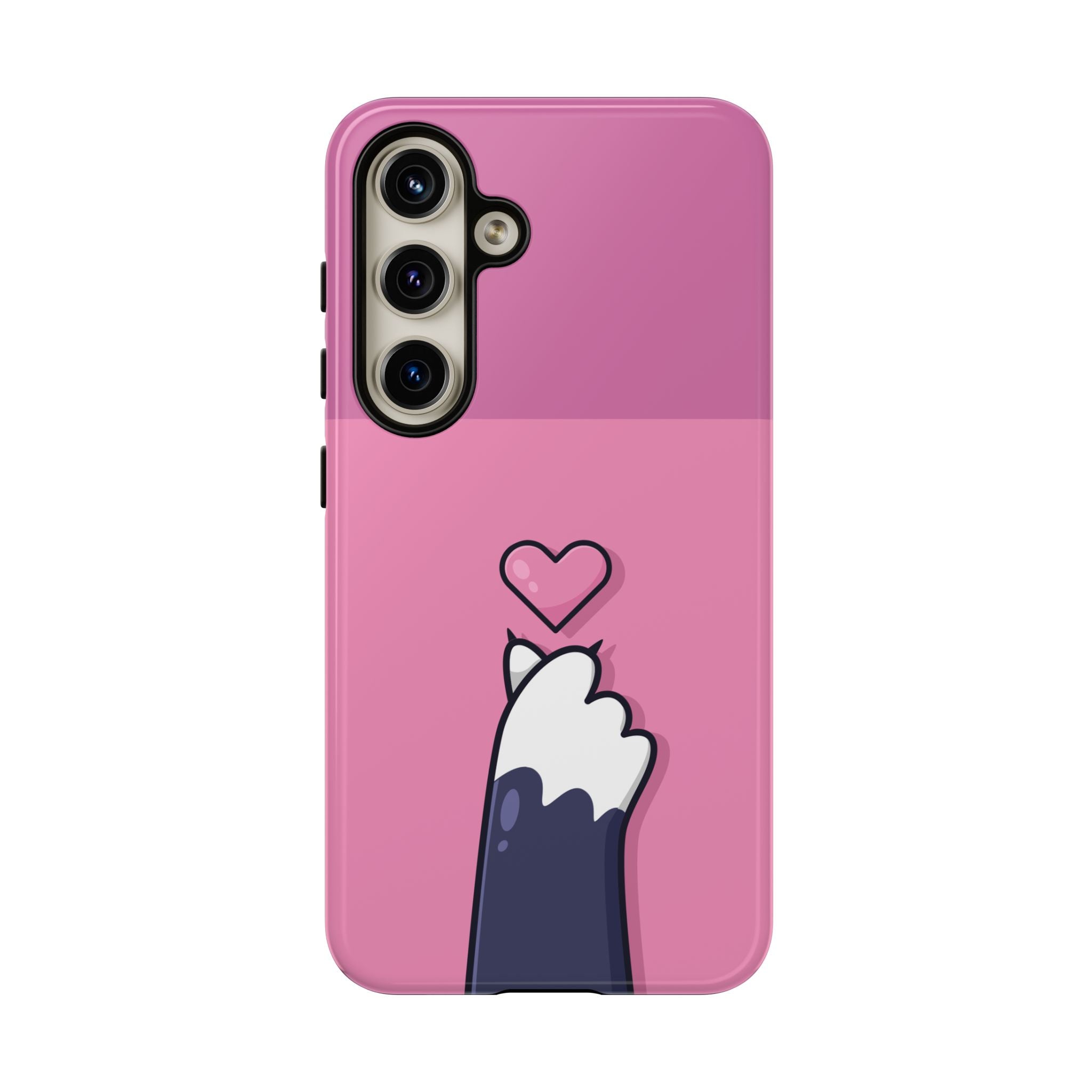 Cute Cat Paw Phone Case, Playful Pet Lover Gift, Animal Print Phone Cover, Heart Design Case, Fun Feminine Case, Kawaii Style