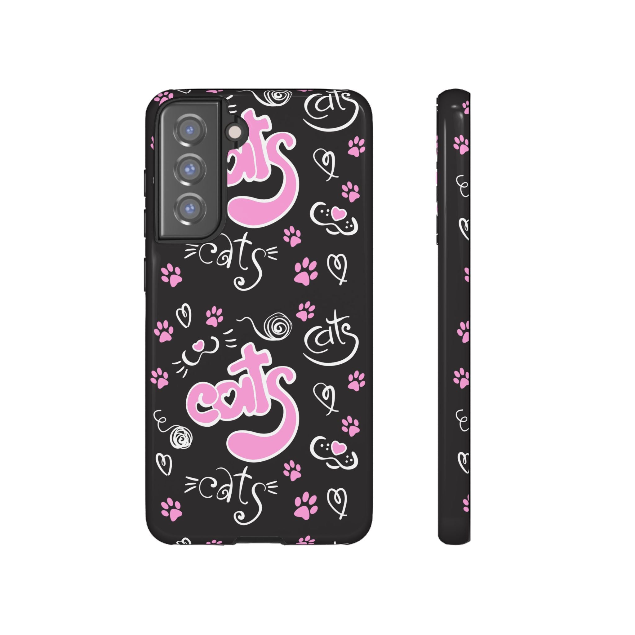 Cute Cat Print Phone Cases, Tough Cases for Cat Lovers, Pet Phone Cover, Gift for Cat Moms, Stylish Phone Accessories