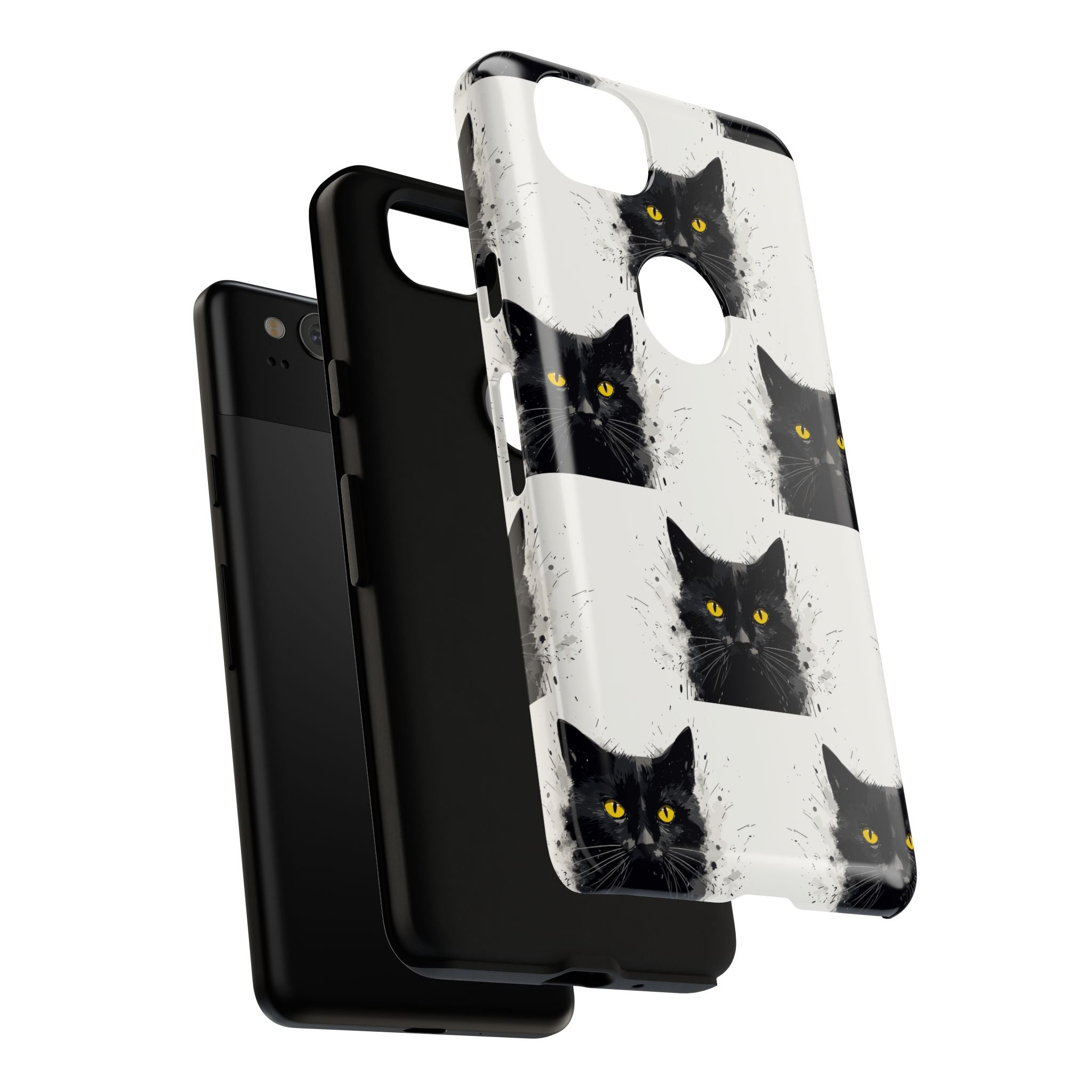 Black Cat Phone Case, Tough Cases, Cat Lover Gift, Unique Design, Halloween, Animal Accessories, Custom Phone Cover