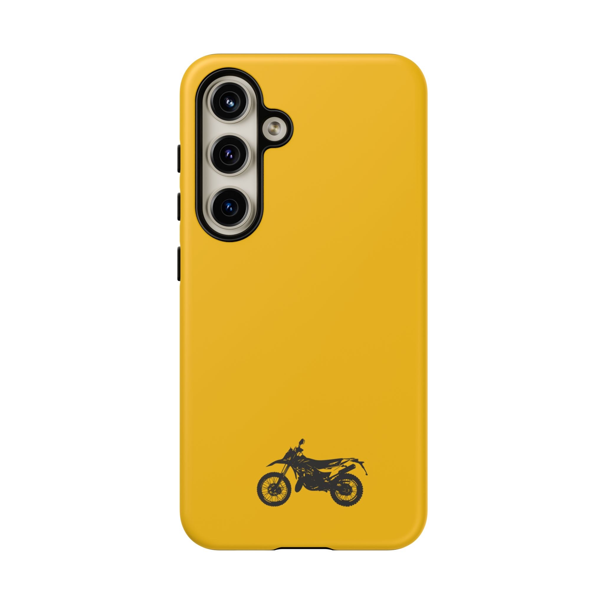 Motorcycle Phone Case, Tough Phone Cover, Gift for Bikers, Durable Tech Accessory, Yellow Motorcycle Design