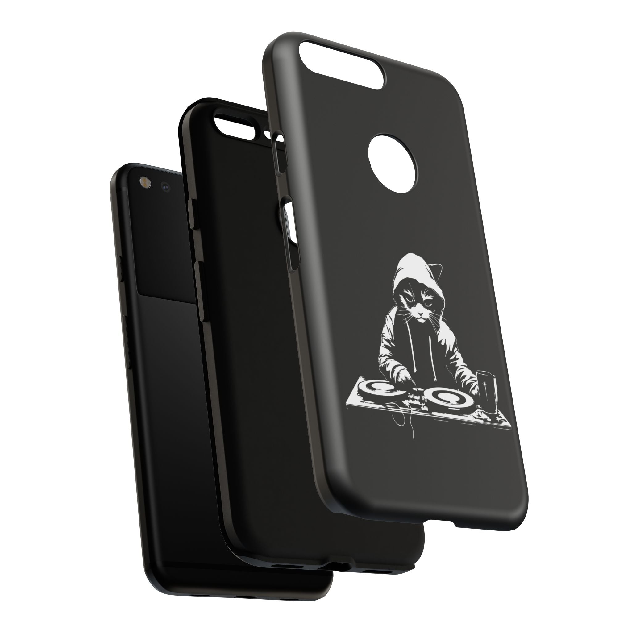 DJ Cat Phone Case, Tough Phone Cover, Pet Lover Gift, Music Enthusiast Accessory, Cute Cat Decor, Unique Case Design