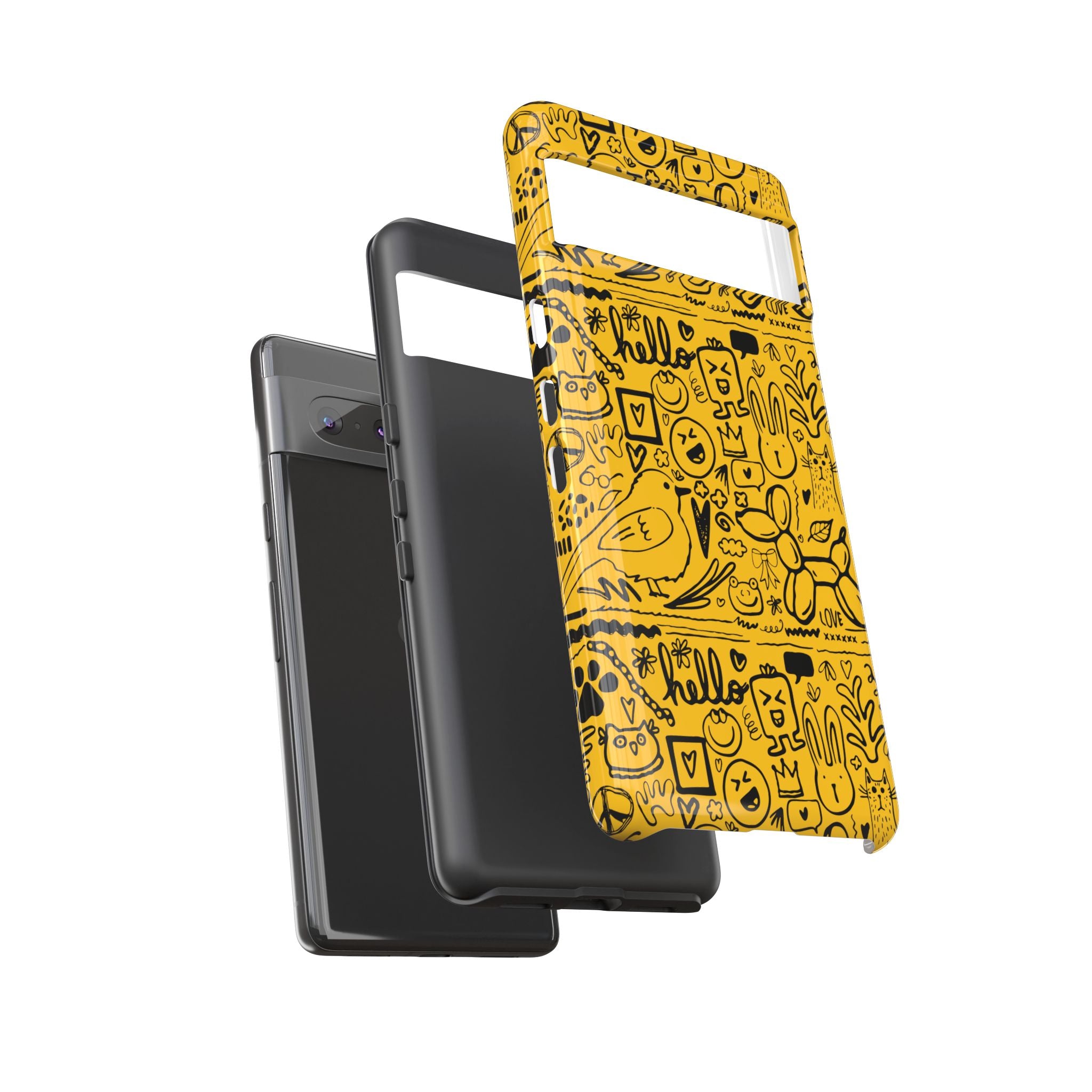 Vibrant Phone Case, Cute Yellow Floral iPhone Cover, Stylish Tough Case, Fun Phone Accessory, Perfect Gift for Teens