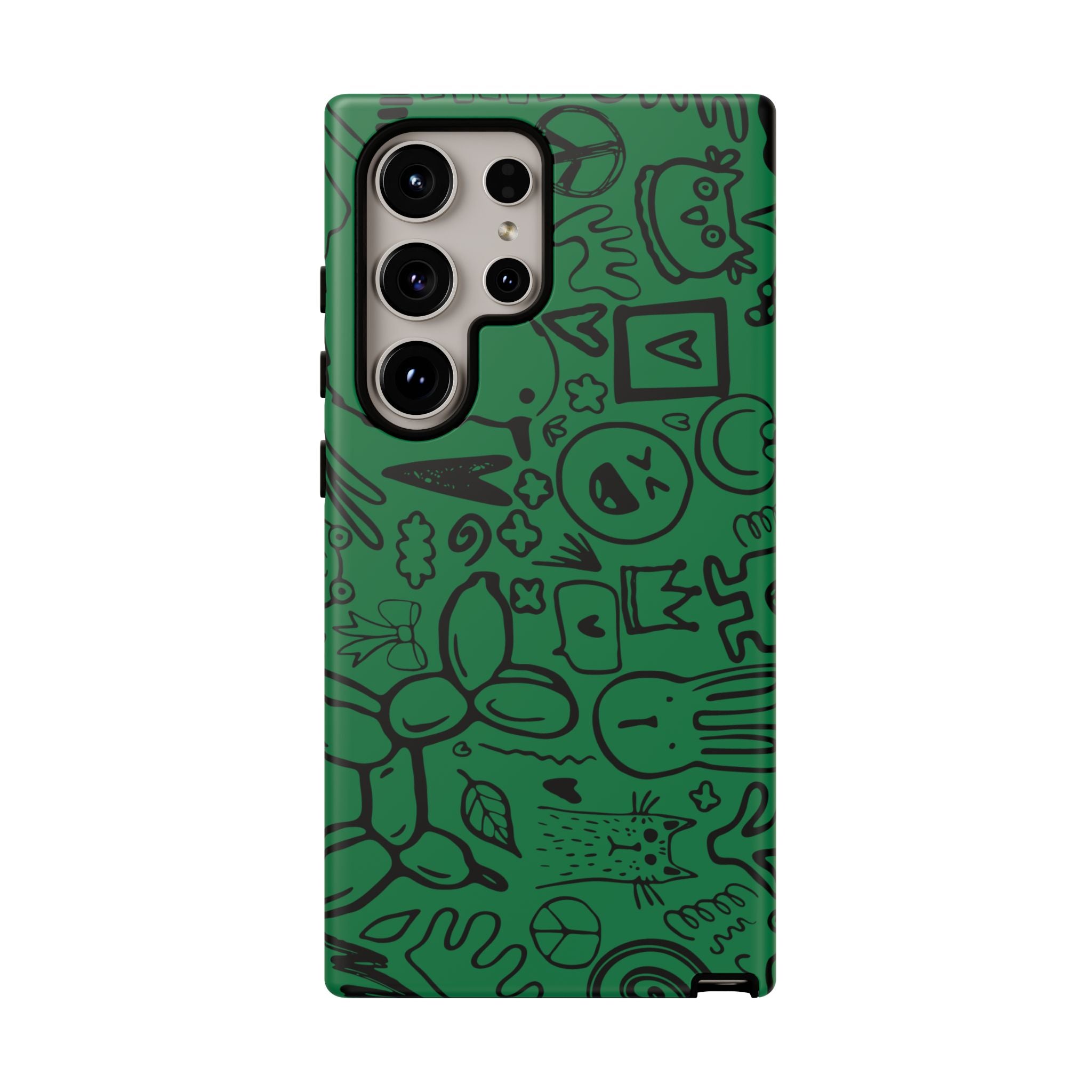 Playful Phone Case, Vibrant Green Tough Case, Quirky Graphic Design, Unique Gift for Kids, Fun Accessories, Christmas, Birthday
