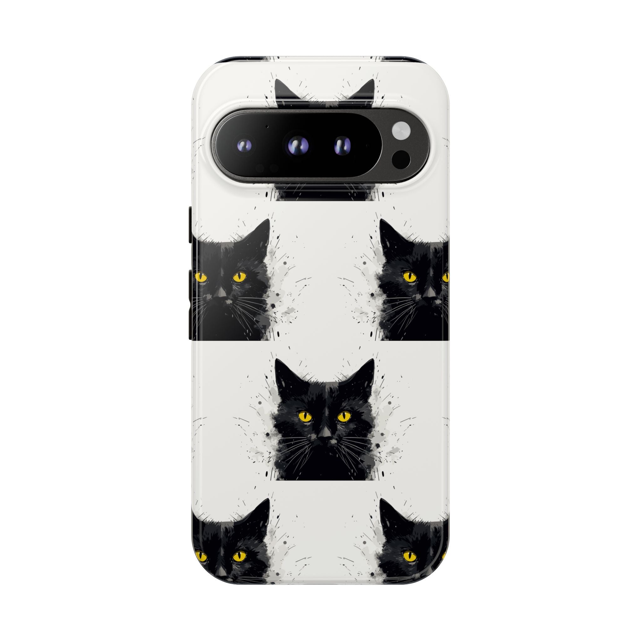 Black Cat Phone Case, Tough Cases, Cat Lover Gift, Unique Design, Halloween, Animal Accessories, Custom Phone Cover