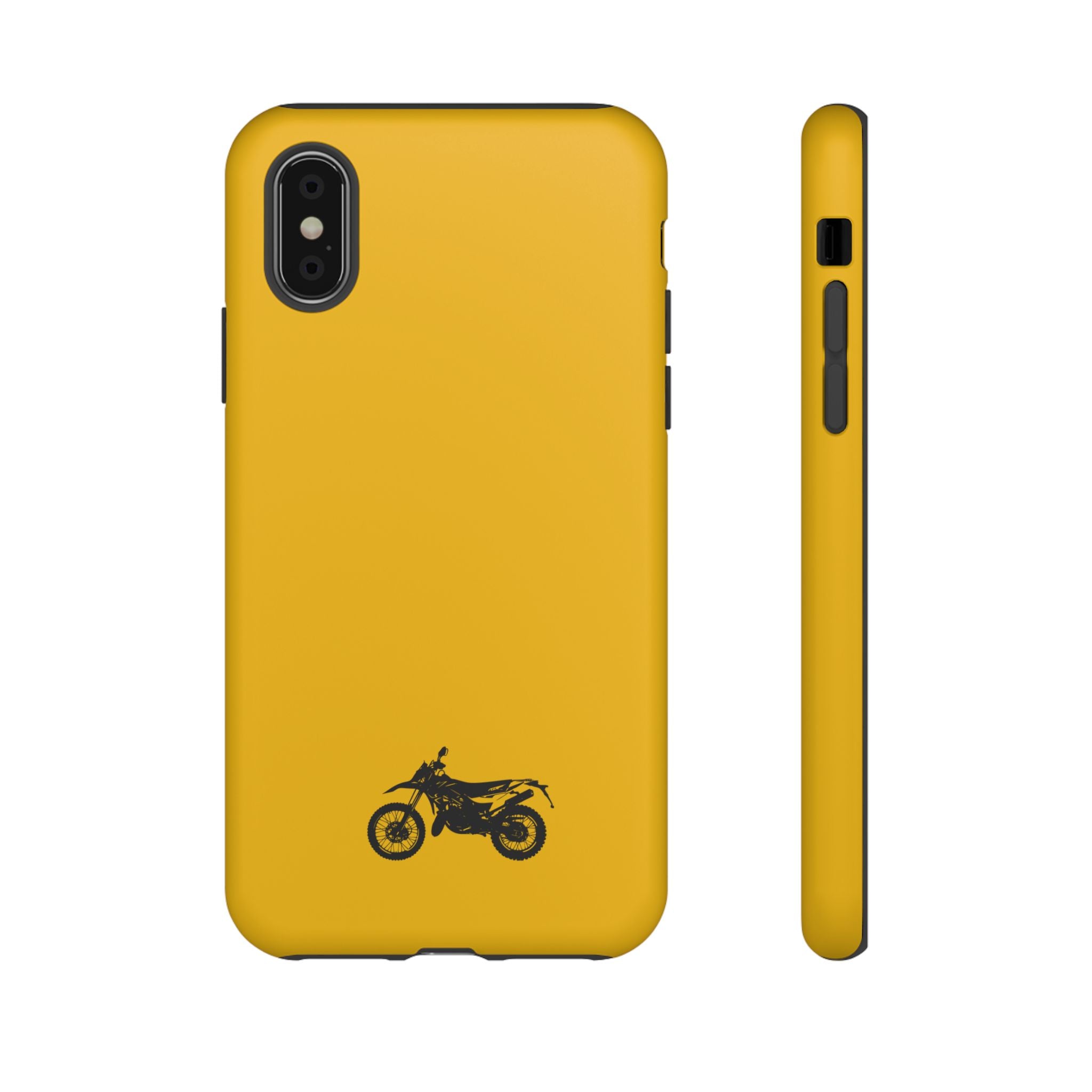 Motorcycle Phone Case, Tough Phone Cover, Gift for Bikers, Durable Tech Accessory, Yellow Motorcycle Design