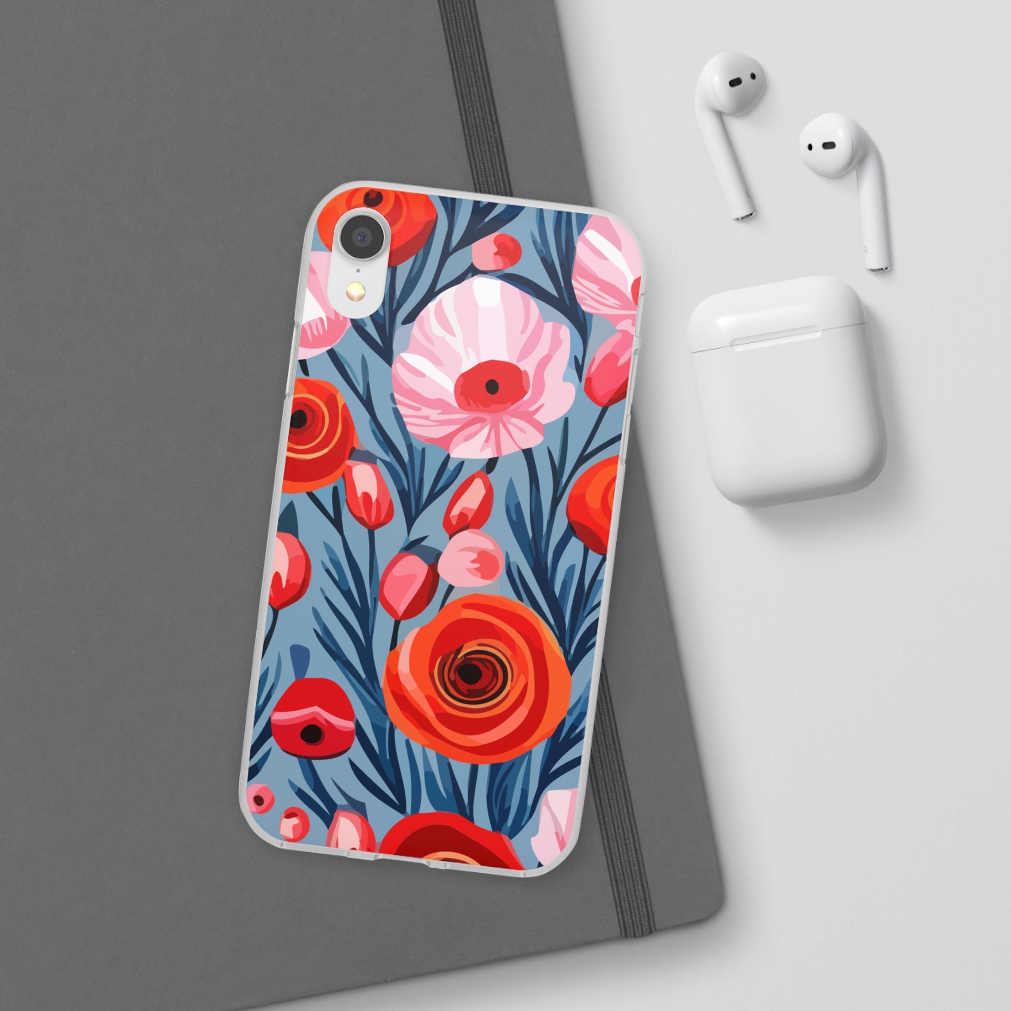 Beautiful Floral Flexi Cases for Phone, Stylish Protective Cover, Gift for Her, Phone Accessories, Floral Design