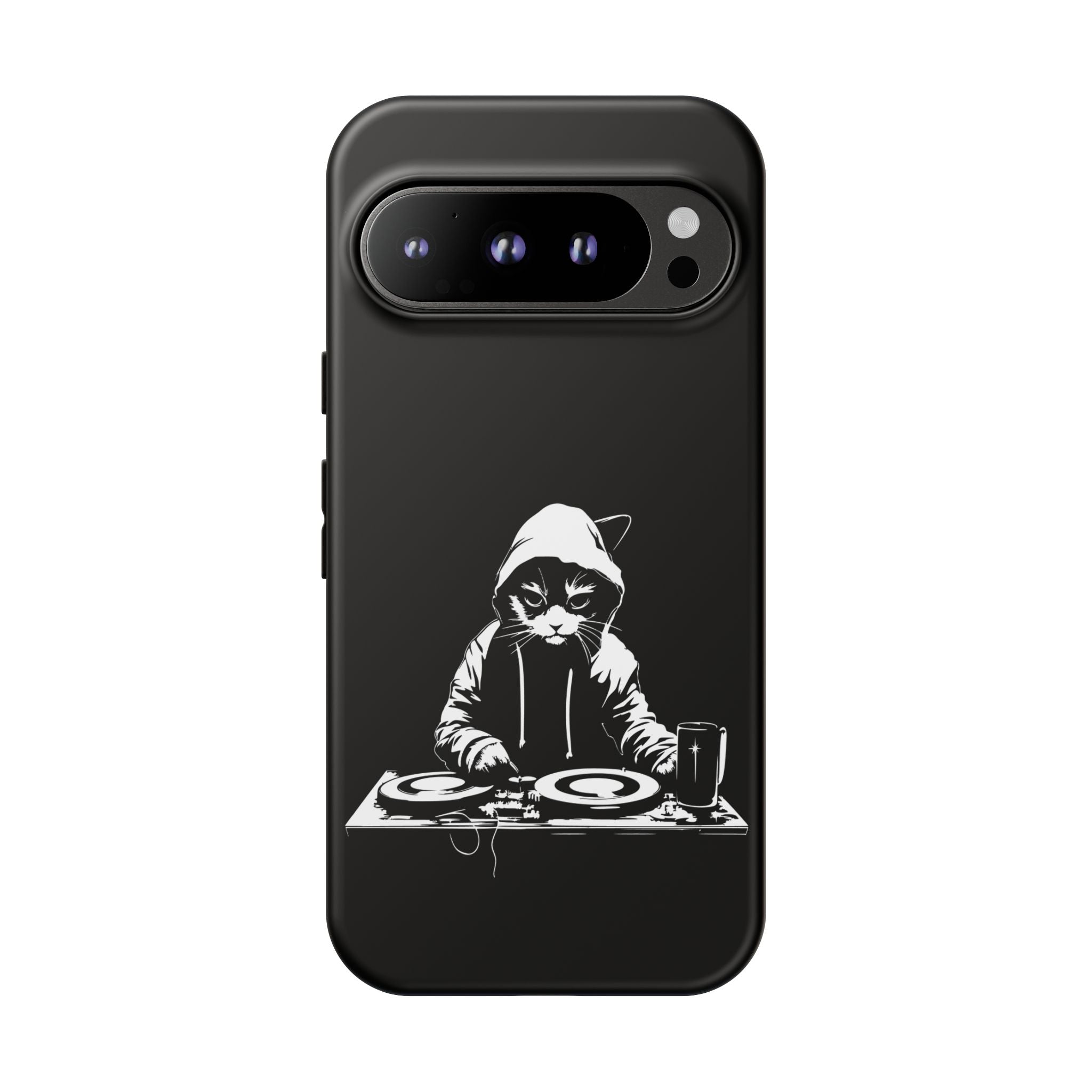DJ Cat Phone Case, Tough Phone Cover, Pet Lover Gift, Music Enthusiast Accessory, Cute Cat Decor, Unique Case Design