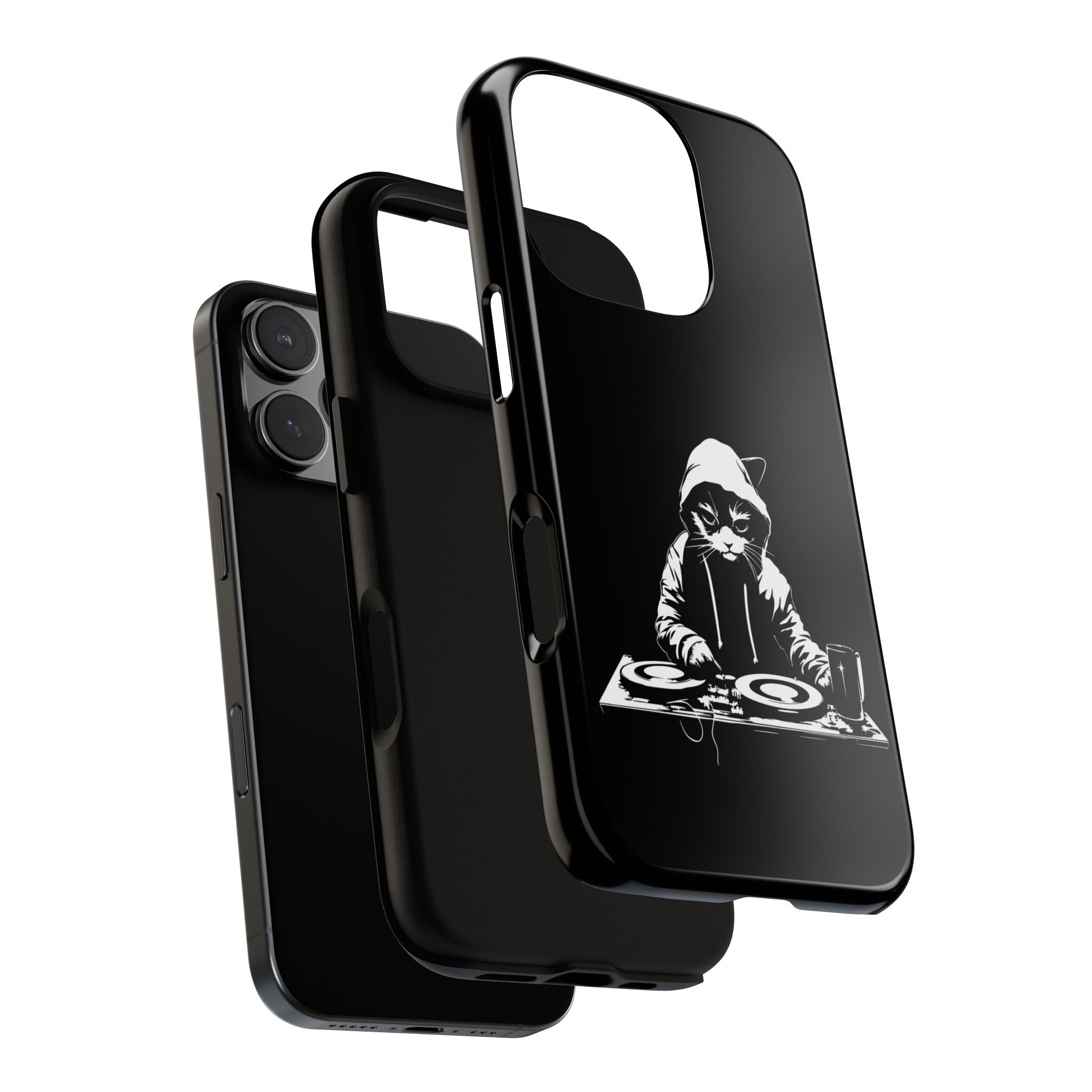 DJ Cat Phone Case, Tough Phone Cover, Pet Lover Gift, Music Enthusiast Accessory, Cute Cat Decor, Unique Case Design