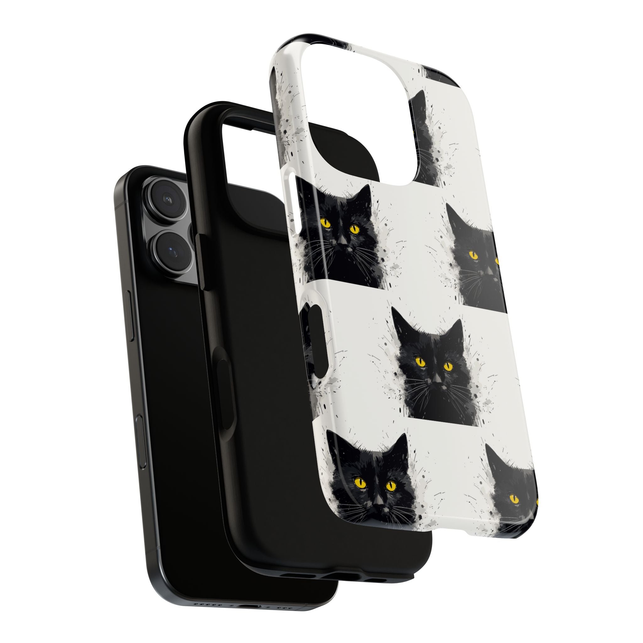 Black Cat Phone Case, Tough Cases, Cat Lover Gift, Unique Design, Halloween, Animal Accessories, Custom Phone Cover