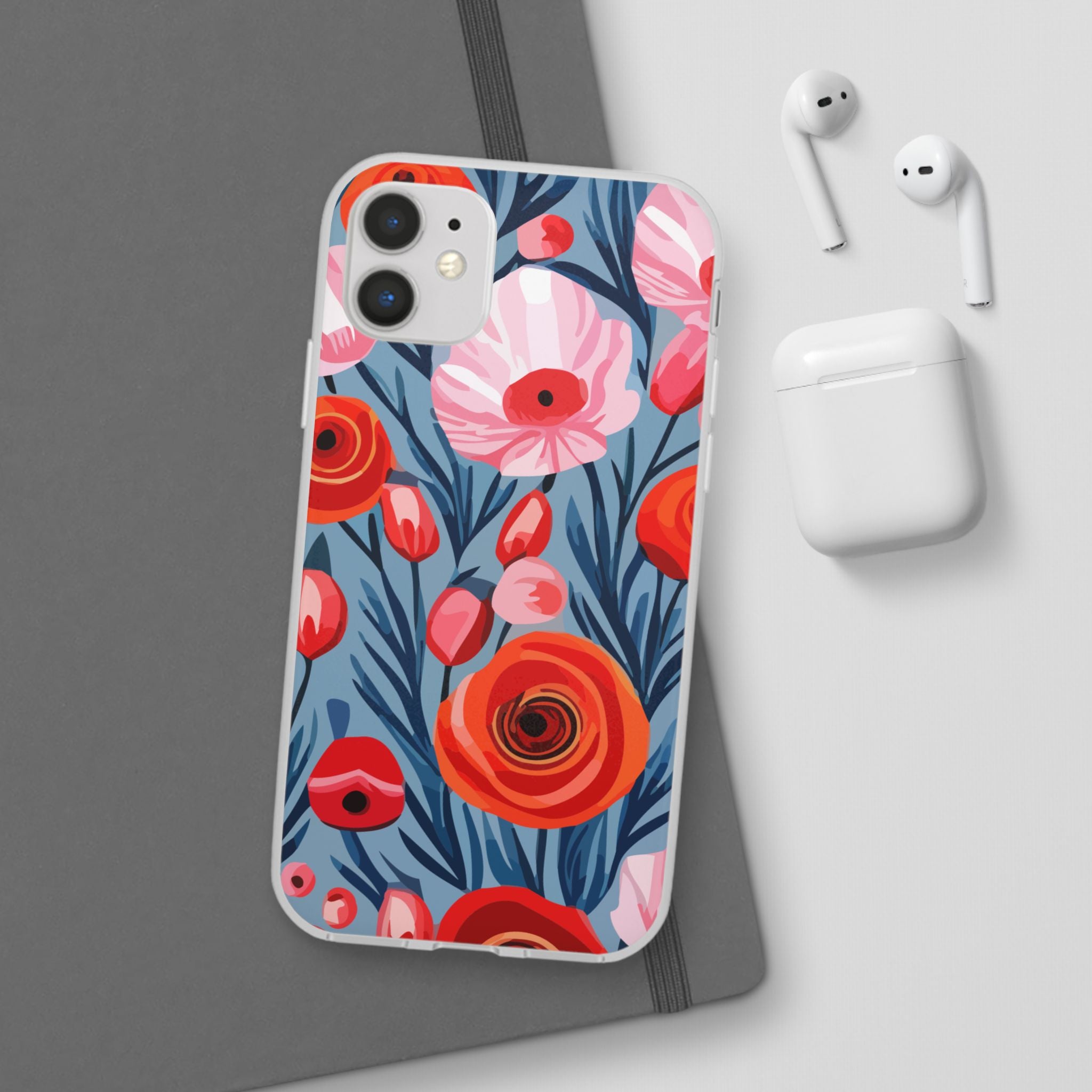 Beautiful Floral Flexi Cases for Phone, Stylish Protective Cover, Gift for Her, Phone Accessories, Floral Design