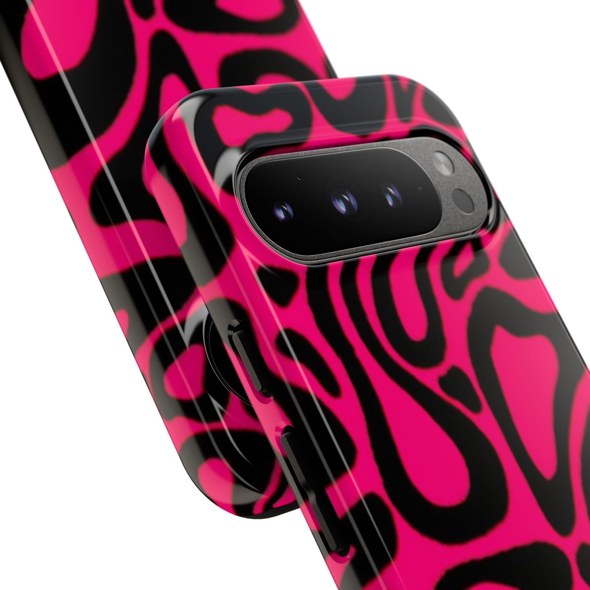 Bold Pink Patterned Phone Case, Stylish Tough Case, Trendy Accessory, Gift for Her, Tech Protection
