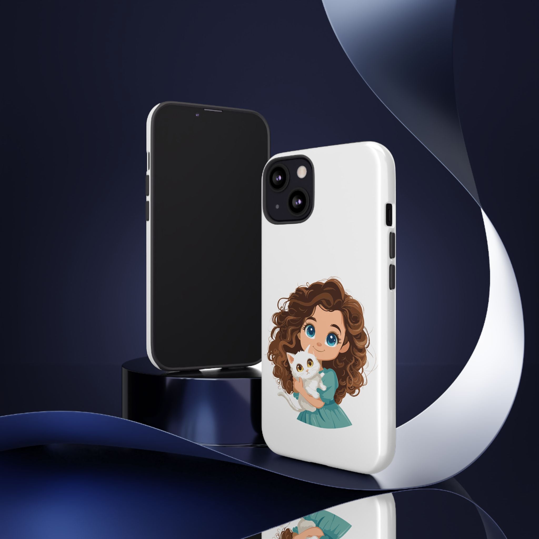Cute Cat Lover Phone Case, Tough Phone Cover, Pet Lover Gift, Personalized Gift, Kids Phone Case, Animal Lover Accessories