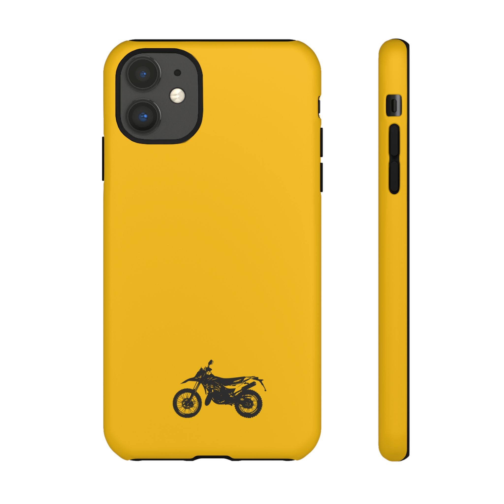 Motorcycle Phone Case, Tough Phone Cover, Gift for Bikers, Durable Tech Accessory, Yellow Motorcycle Design
