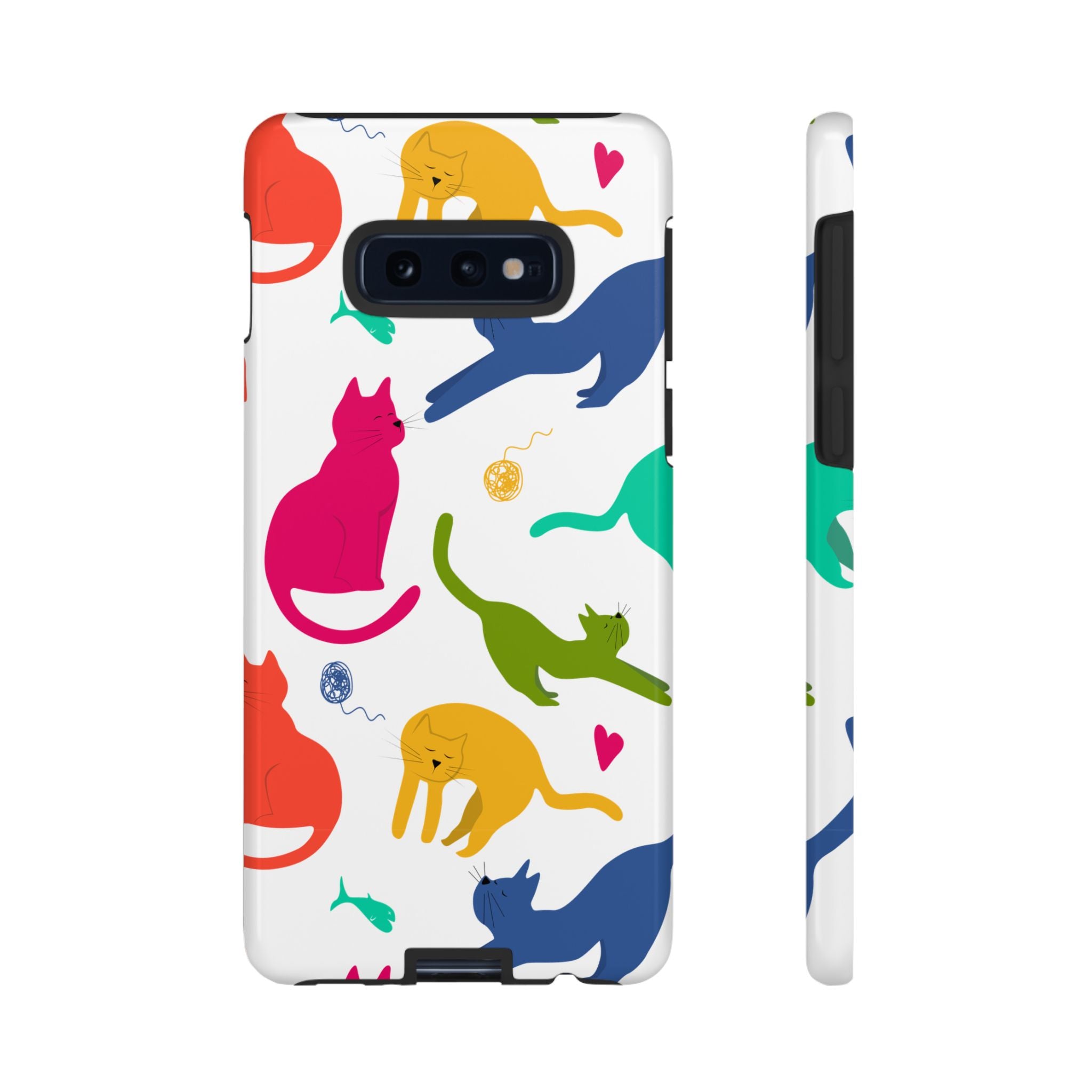 Colorful Cat Phone Case, Fun Pet Lover Gift, Tough Phone Cover, Cute Cat Accessories, Animal Theme Decor