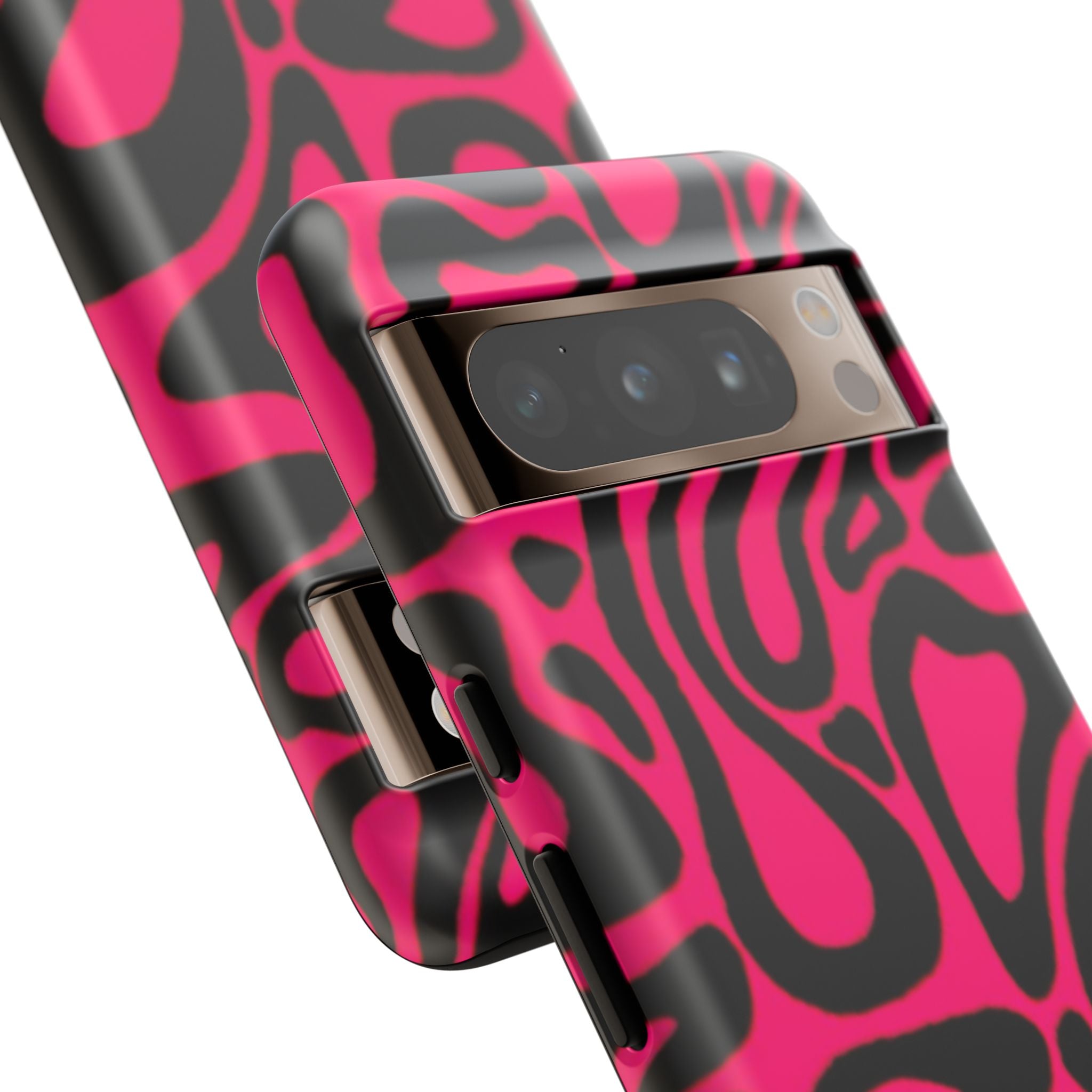 Bold Pink Patterned Phone Case, Stylish Tough Case, Trendy Accessory, Gift for Her, Tech Protection
