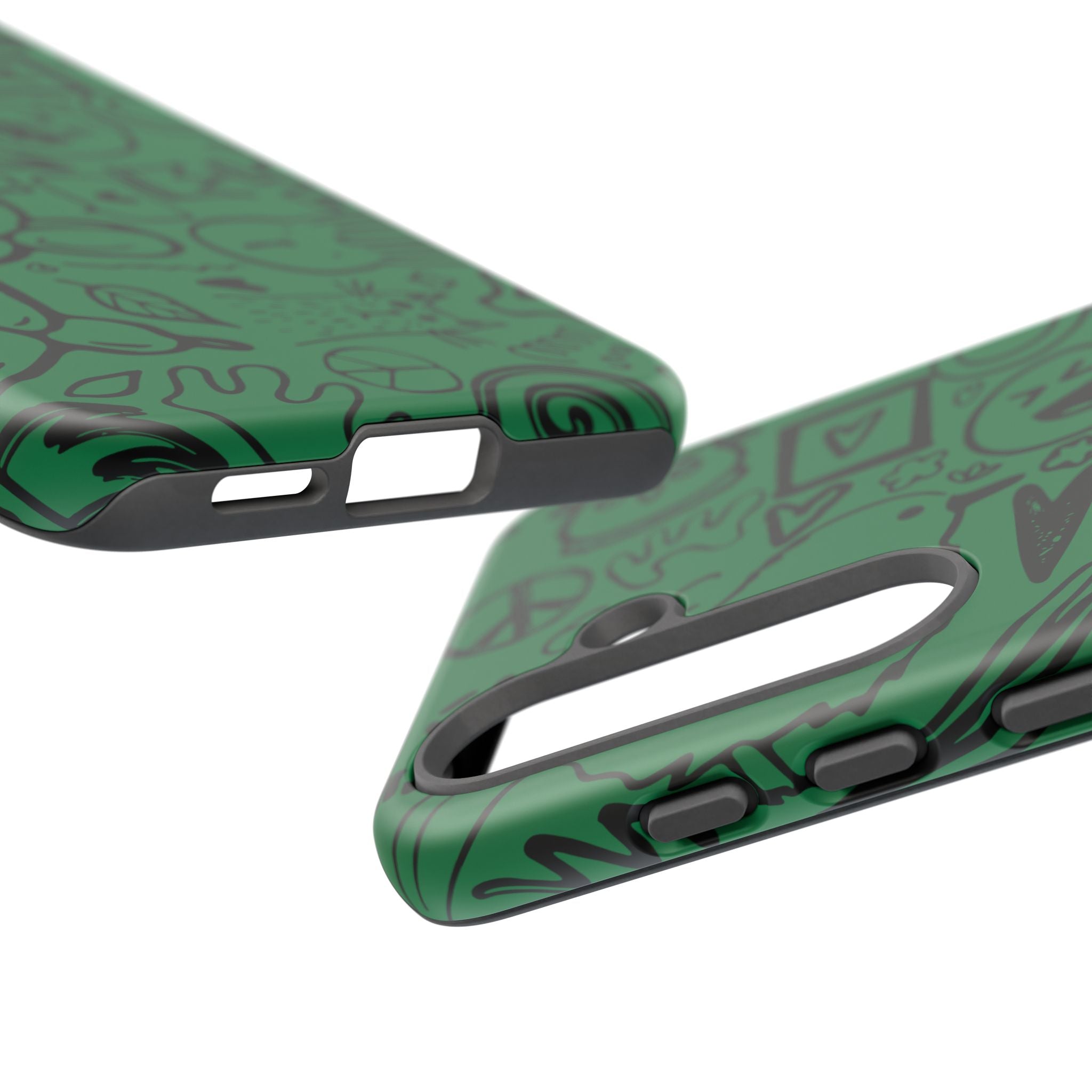 Playful Phone Case, Vibrant Green Tough Case, Quirky Graphic Design, Unique Gift for Kids, Fun Accessories, Christmas, Birthday