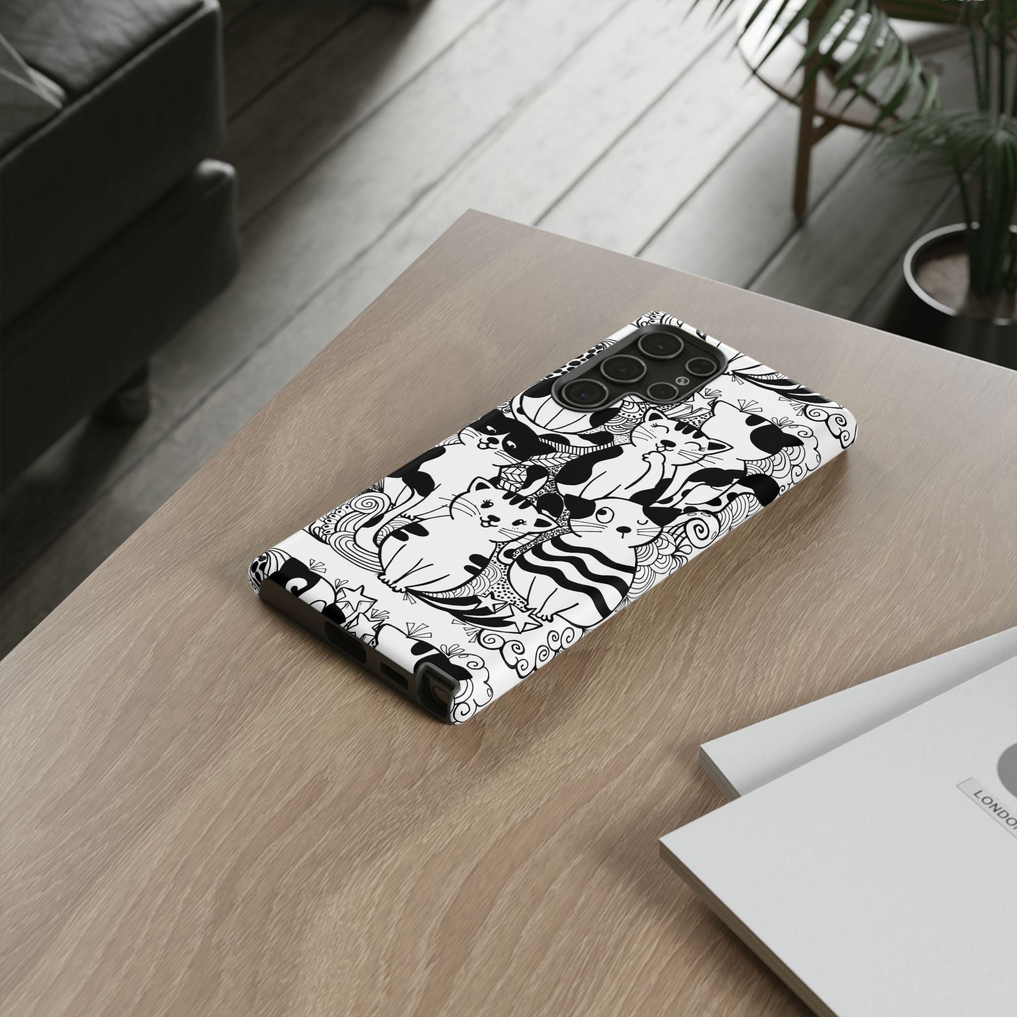 Cat-Themed Phone Case, Cute Cat Art, Pet Lover Gift, Birthday Present, Unique Cat Decor, Fun Tech Accessories, Animal Lover Case