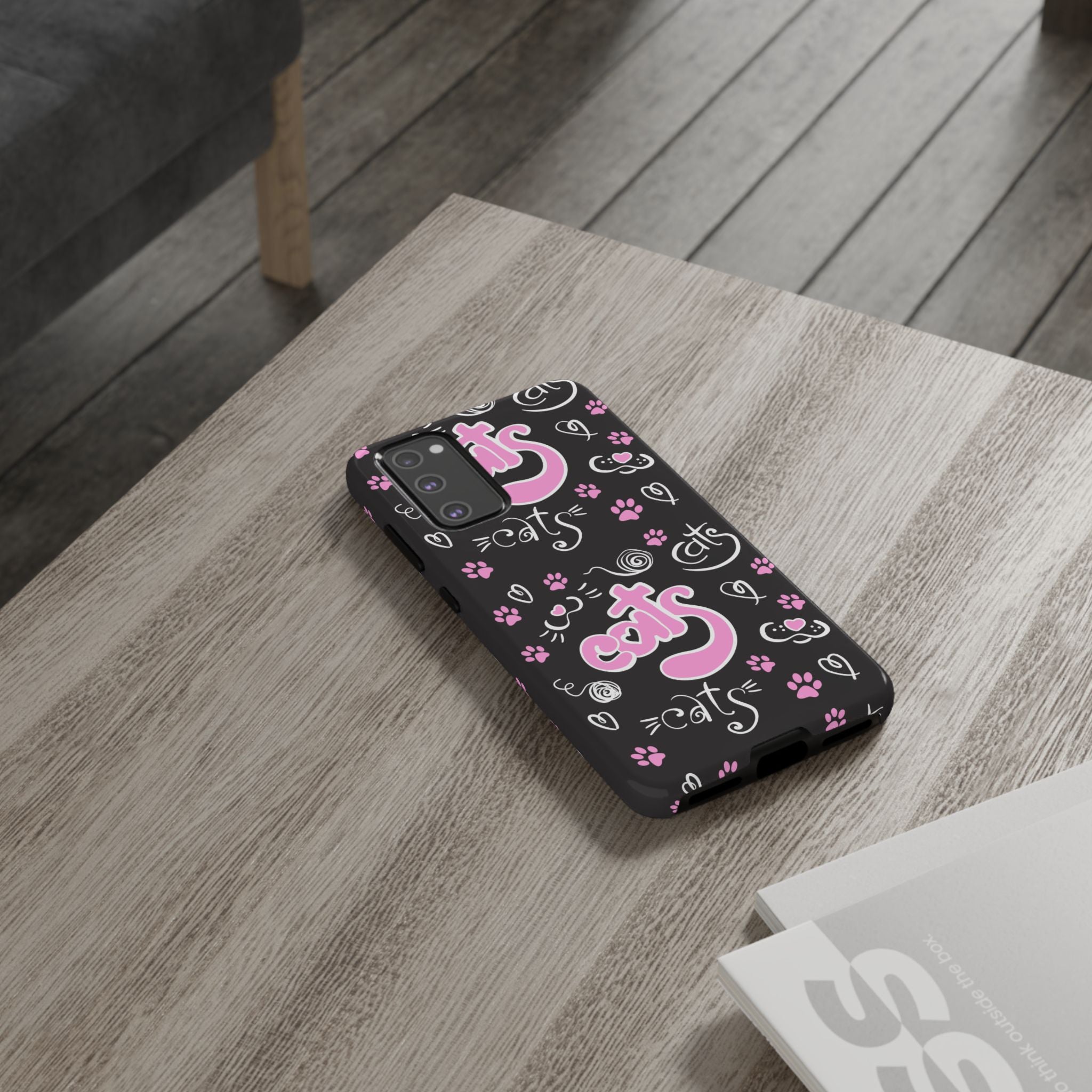 Cute Cat Print Phone Cases, Tough Cases for Cat Lovers, Pet Phone Cover, Gift for Cat Moms, Stylish Phone Accessories