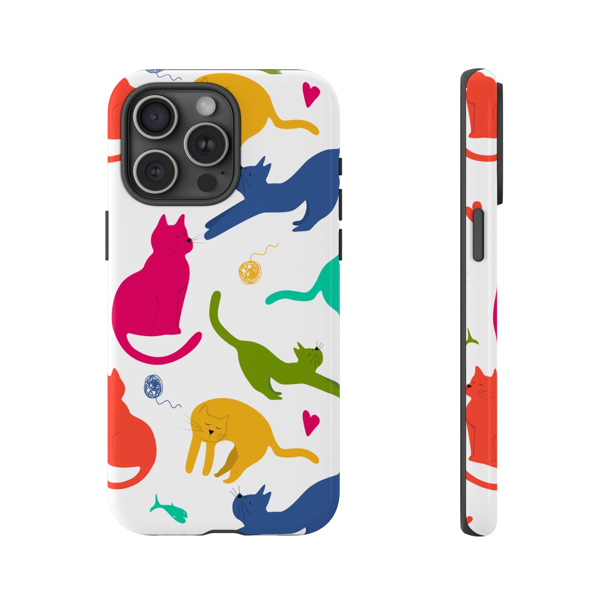 Colorful Cat Phone Case, Fun Pet Lover Gift, Tough Phone Cover, Cute Cat Accessories, Animal Theme Decor