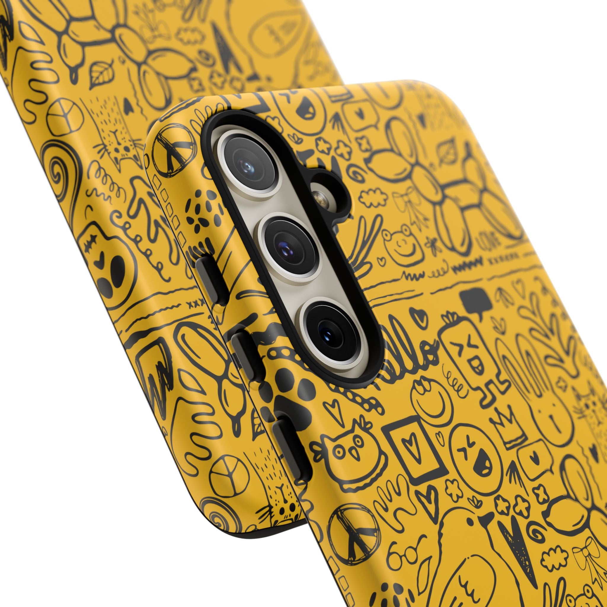 Vibrant Phone Case, Cute Yellow Floral iPhone Cover, Stylish Tough Case, Fun Phone Accessory, Perfect Gift for Teens