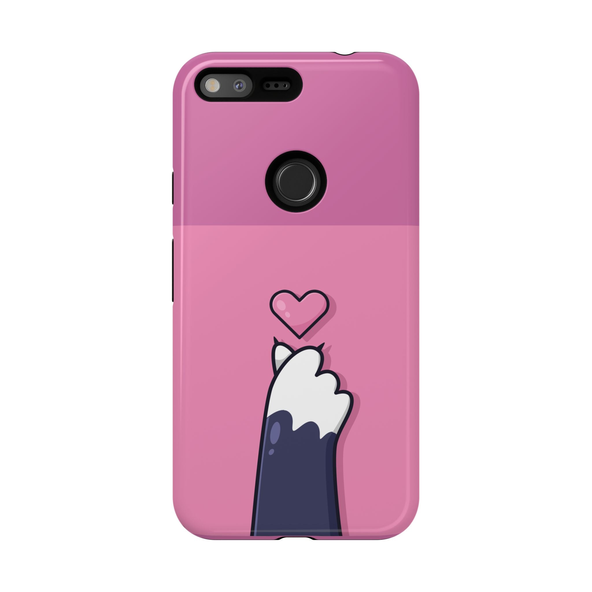 Cute Cat Paw Phone Case, Playful Pet Lover Gift, Animal Print Phone Cover, Heart Design Case, Fun Feminine Case, Kawaii Style