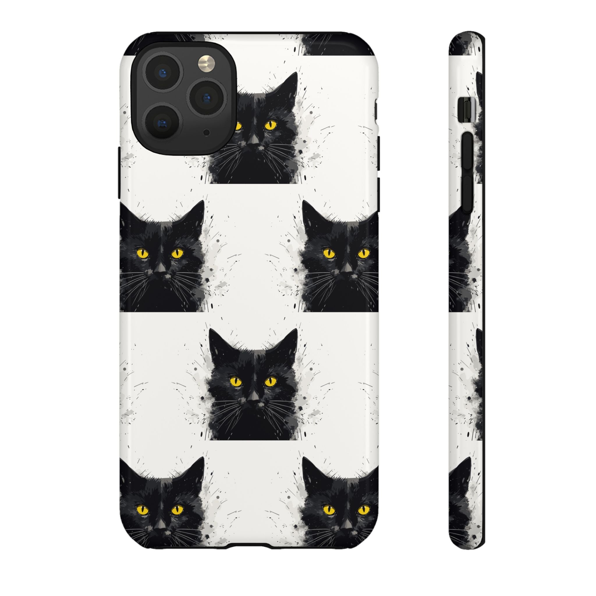 Black Cat Phone Case, Tough Cases, Cat Lover Gift, Unique Design, Halloween, Animal Accessories, Custom Phone Cover