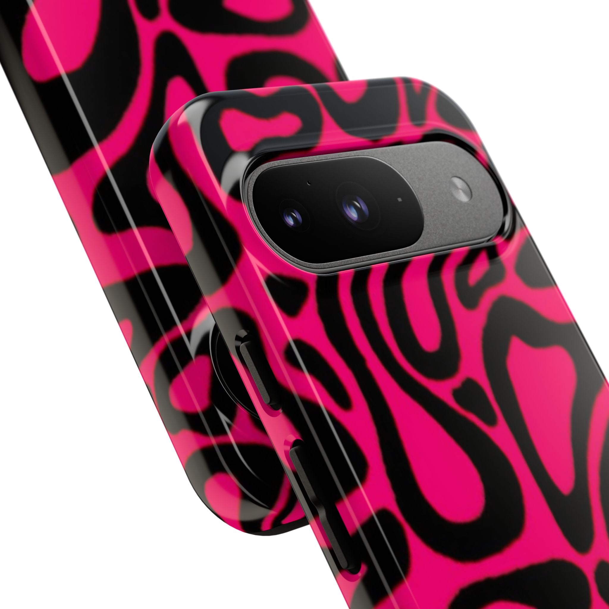 Bold Pink Patterned Phone Case, Stylish Tough Case, Trendy Accessory, Gift for Her, Tech Protection