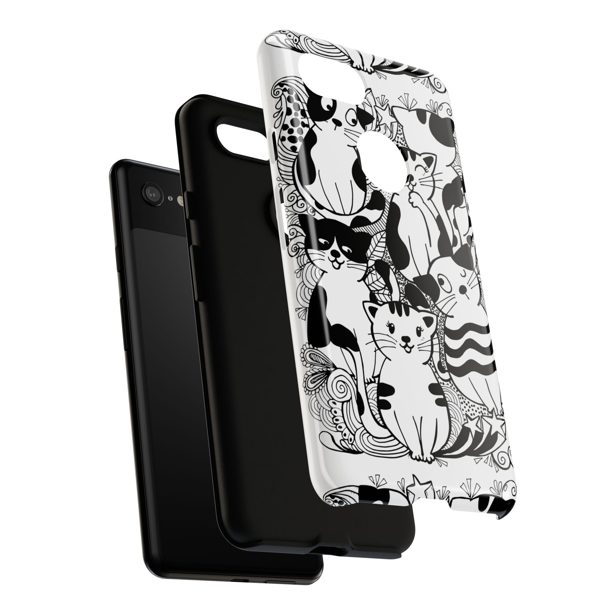 Cat-Themed Phone Case, Cute Cat Art, Pet Lover Gift, Birthday Present, Unique Cat Decor, Fun Tech Accessories, Animal Lover Case