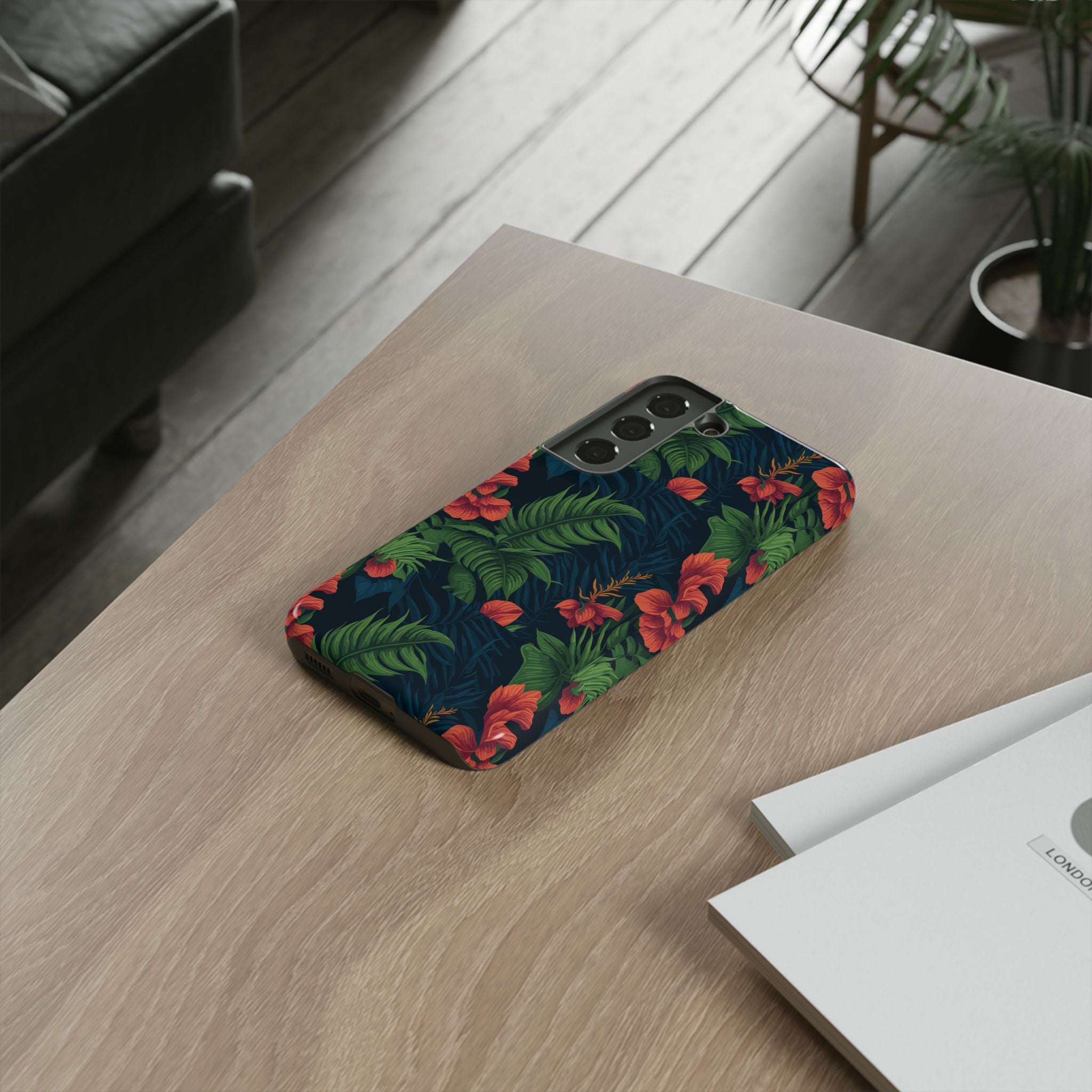 Tropical Phone Case with Floral Design, Eco-Friendly Protection for Summer Vibes, Ideal Gift for Nature Lovers, Vibrant Background