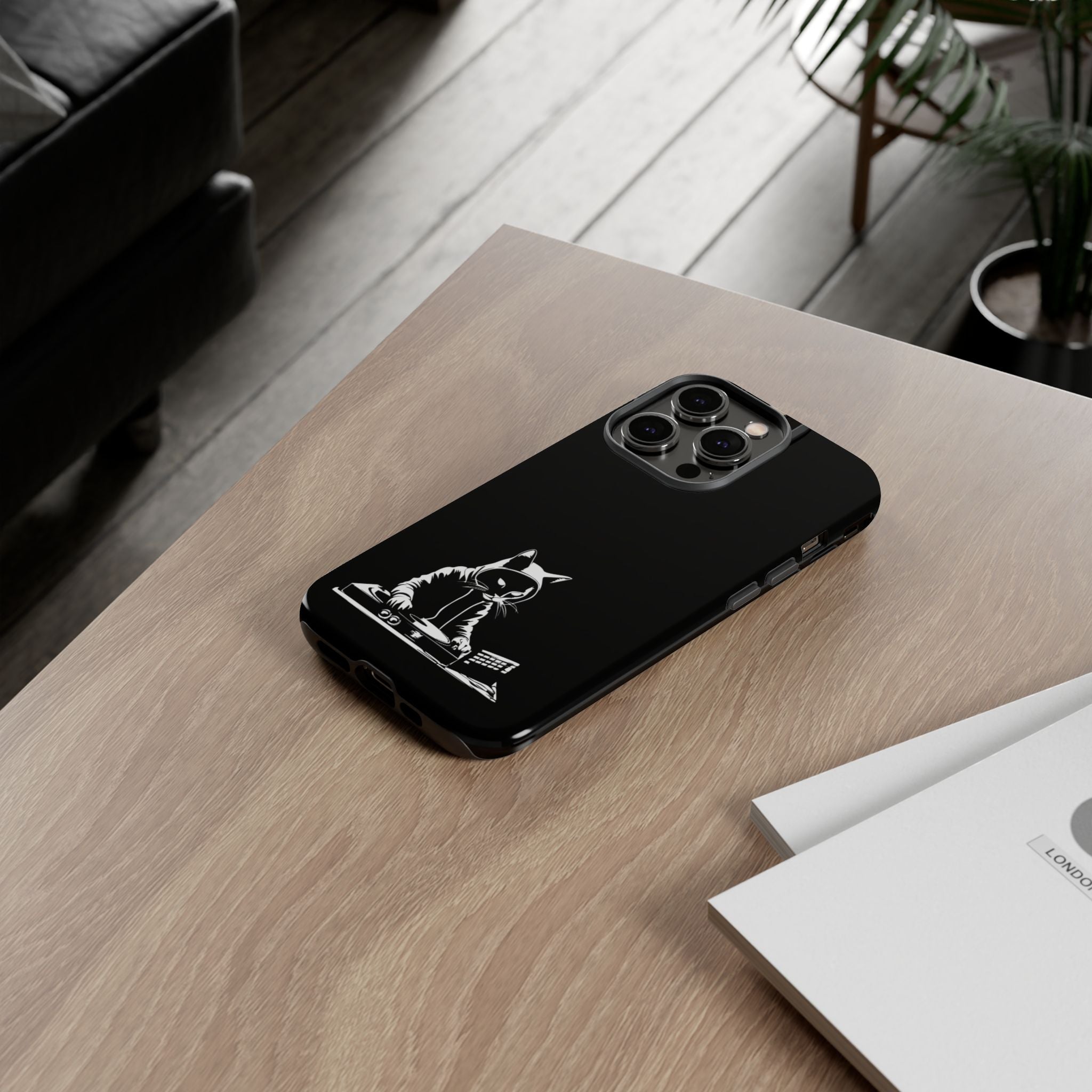 Cat DJ Phone Case | Stylish Tough Cases for Music Lovers, Gift for Cat Owners, Unique Phone Accessory, Cool Tech Gear