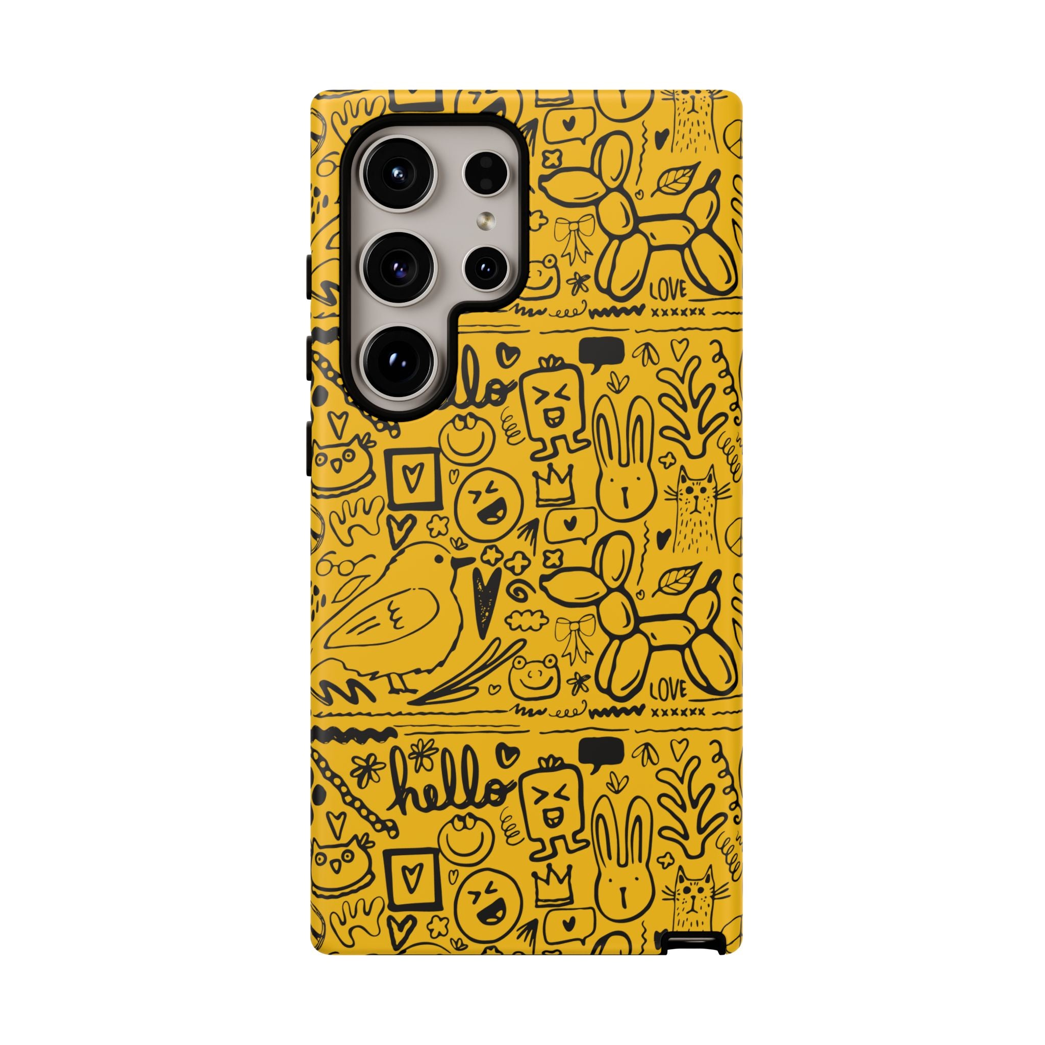 Vibrant Phone Case, Cute Yellow Floral iPhone Cover, Stylish Tough Case, Fun Phone Accessory, Perfect Gift for Teens