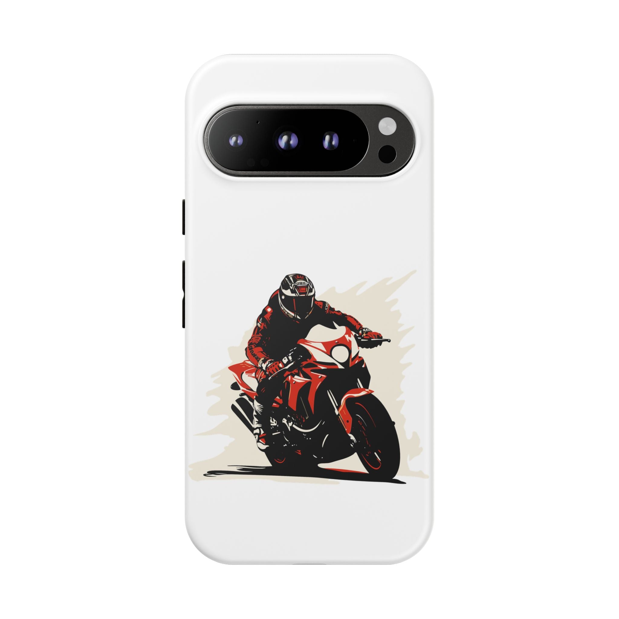 Motorcycle Phone Case, Tough Cases for Riders, Biker Accessory, Gifts for Motorcyclists, Red Bike Design