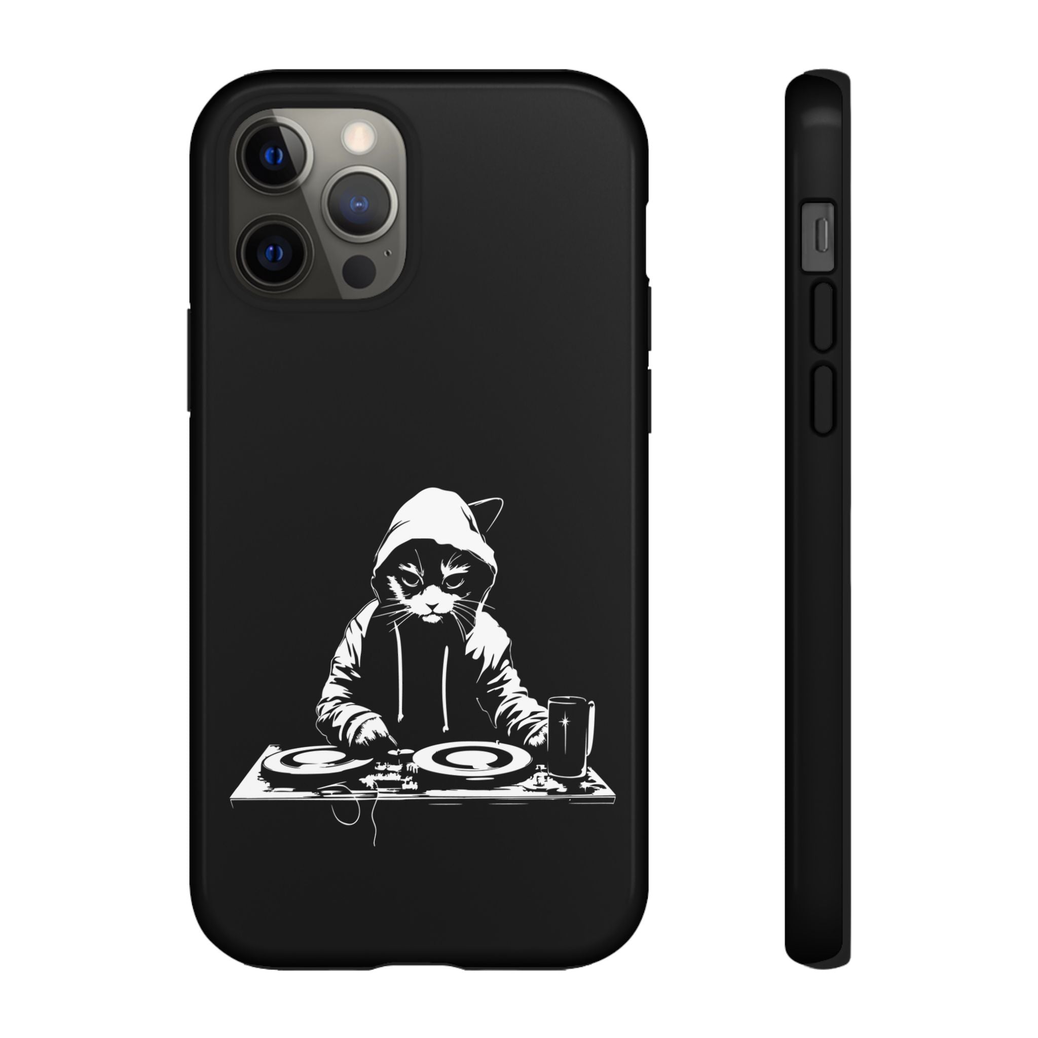 DJ Cat Phone Case, Tough Phone Cover, Pet Lover Gift, Music Enthusiast Accessory, Cute Cat Decor, Unique Case Design