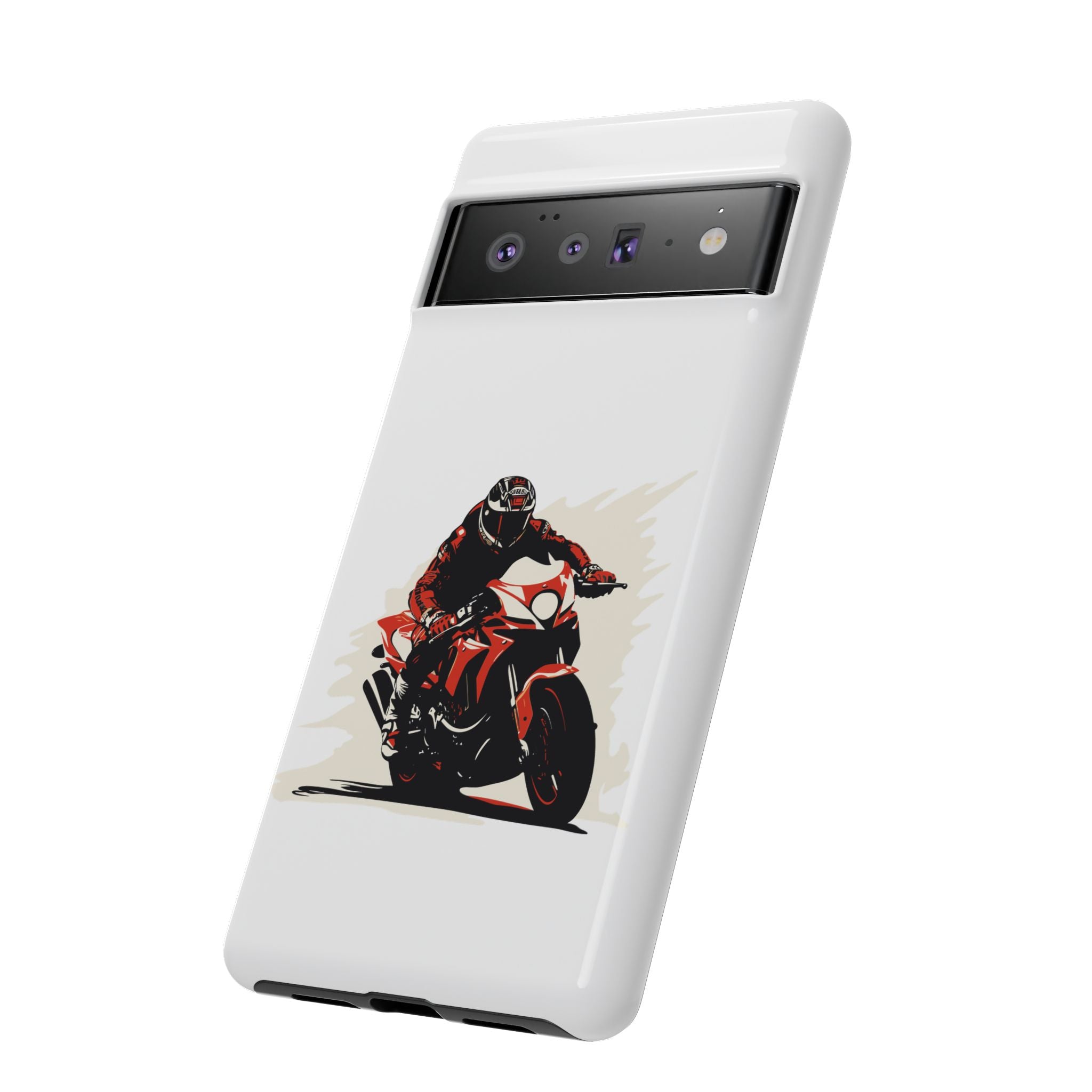 Motorcycle Phone Case, Tough Cases for Riders, Biker Accessory, Gifts for Motorcyclists, Red Bike Design
