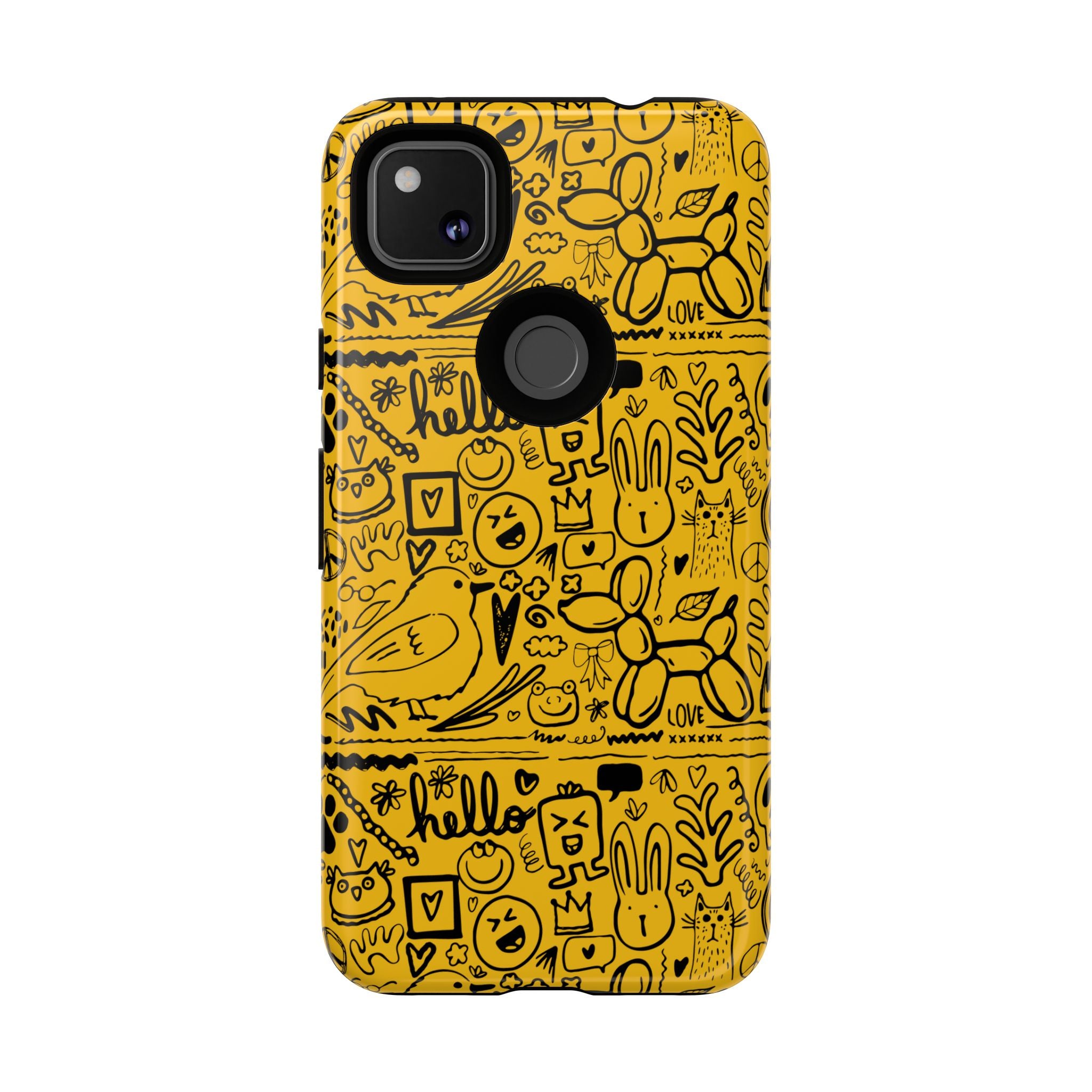 Vibrant Phone Case, Cute Yellow Floral iPhone Cover, Stylish Tough Case, Fun Phone Accessory, Perfect Gift for Teens