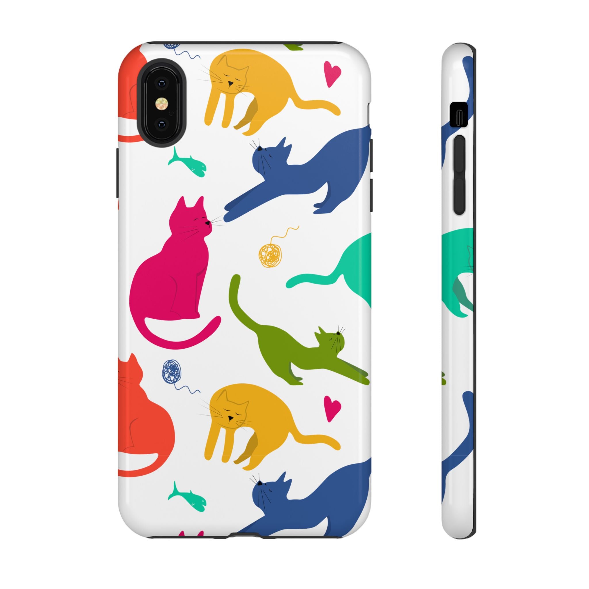 Colorful Cat Phone Case, Fun Pet Lover Gift, Tough Phone Cover, Cute Cat Accessories, Animal Theme Decor