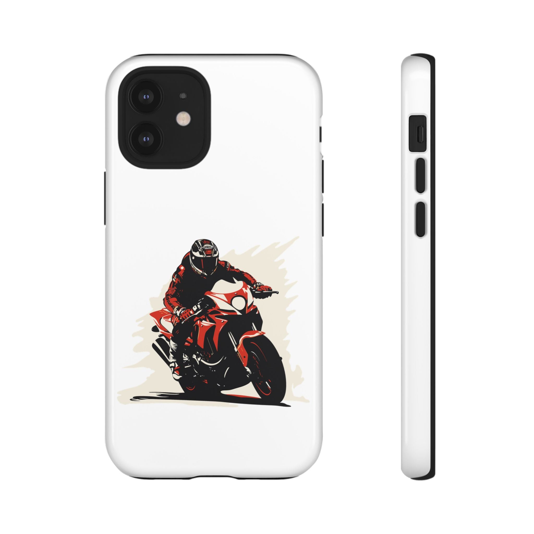 Motorcycle Phone Case, Tough Cases for Riders, Biker Accessory, Gifts for Motorcyclists, Red Bike Design