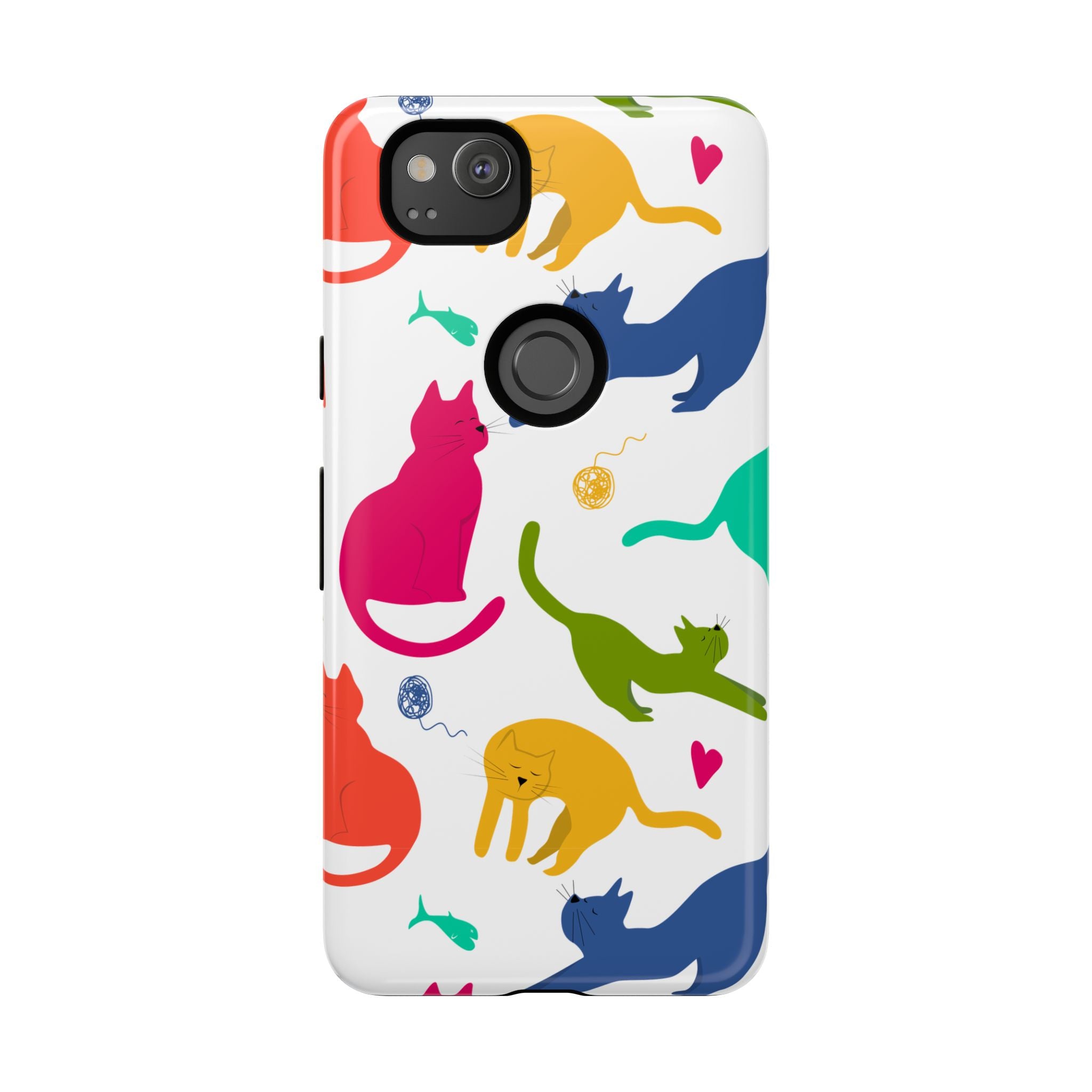 Colorful Cat Phone Case, Fun Pet Lover Gift, Tough Phone Cover, Cute Cat Accessories, Animal Theme Decor