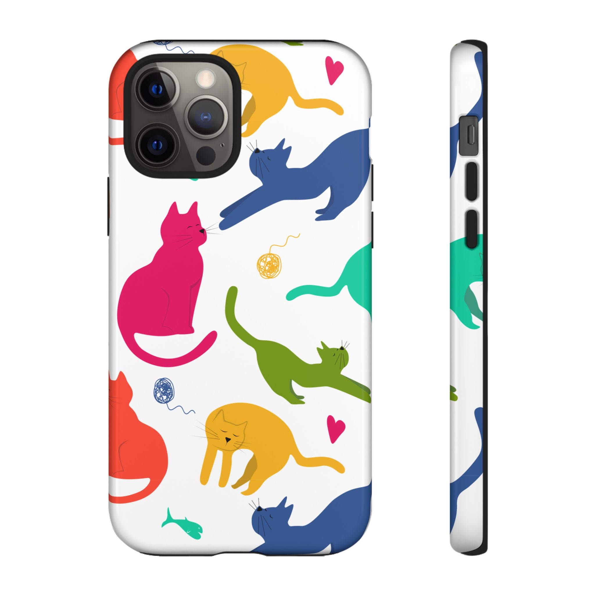 Colorful Cat Phone Case, Fun Pet Lover Gift, Tough Phone Cover, Cute Cat Accessories, Animal Theme Decor