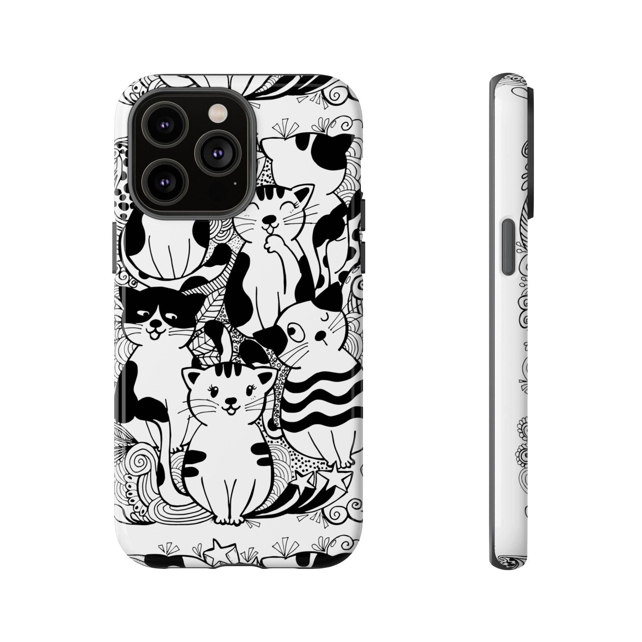 Cat-Themed Phone Case, Cute Cat Art, Pet Lover Gift, Birthday Present, Unique Cat Decor, Fun Tech Accessories, Animal Lover Case
