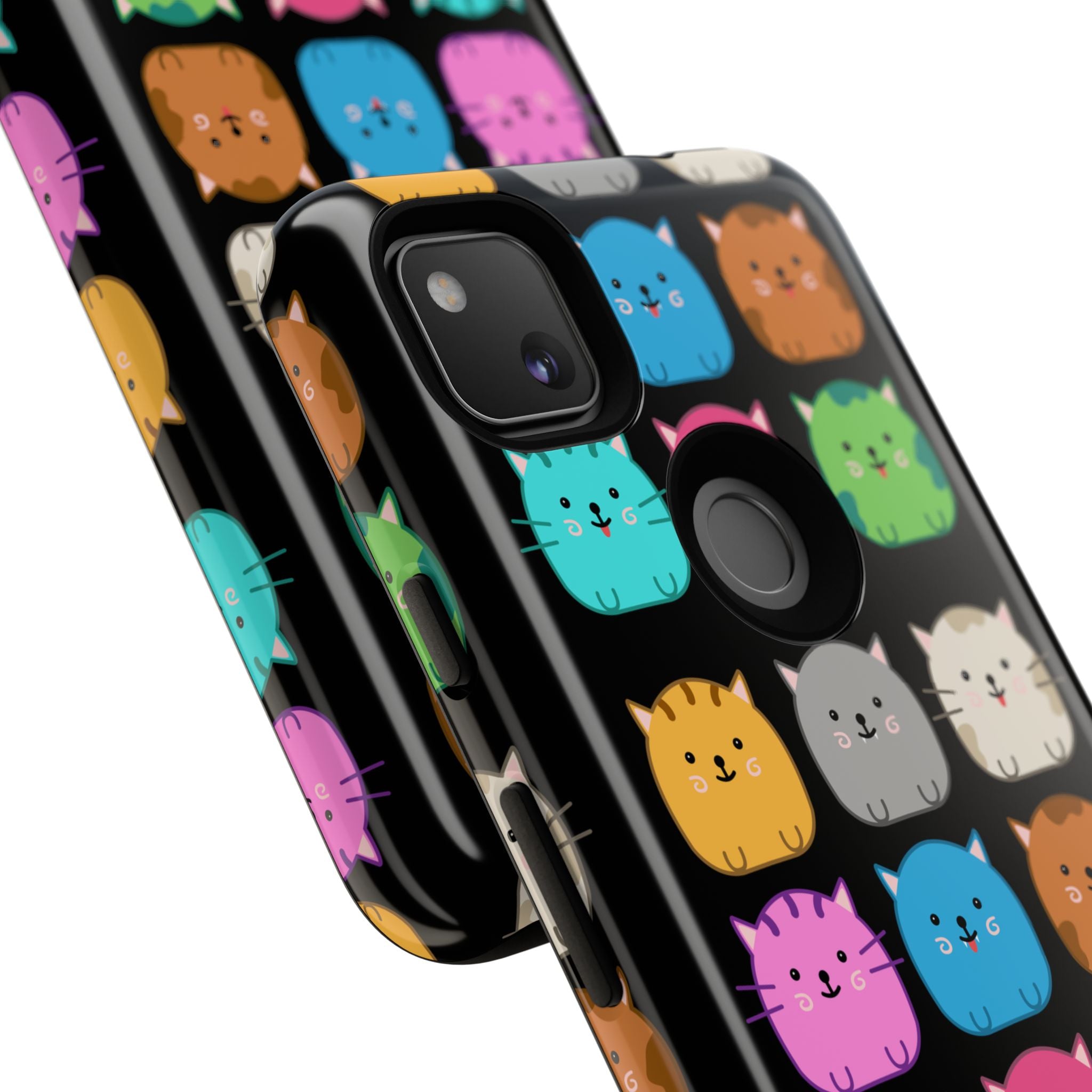 Cute Cat Phone Case, Kawaii Animal Lover Gift, Tough Phone Cover for Kids and Adults, Fun Cat Designs for Birthdays, Pet Lovers