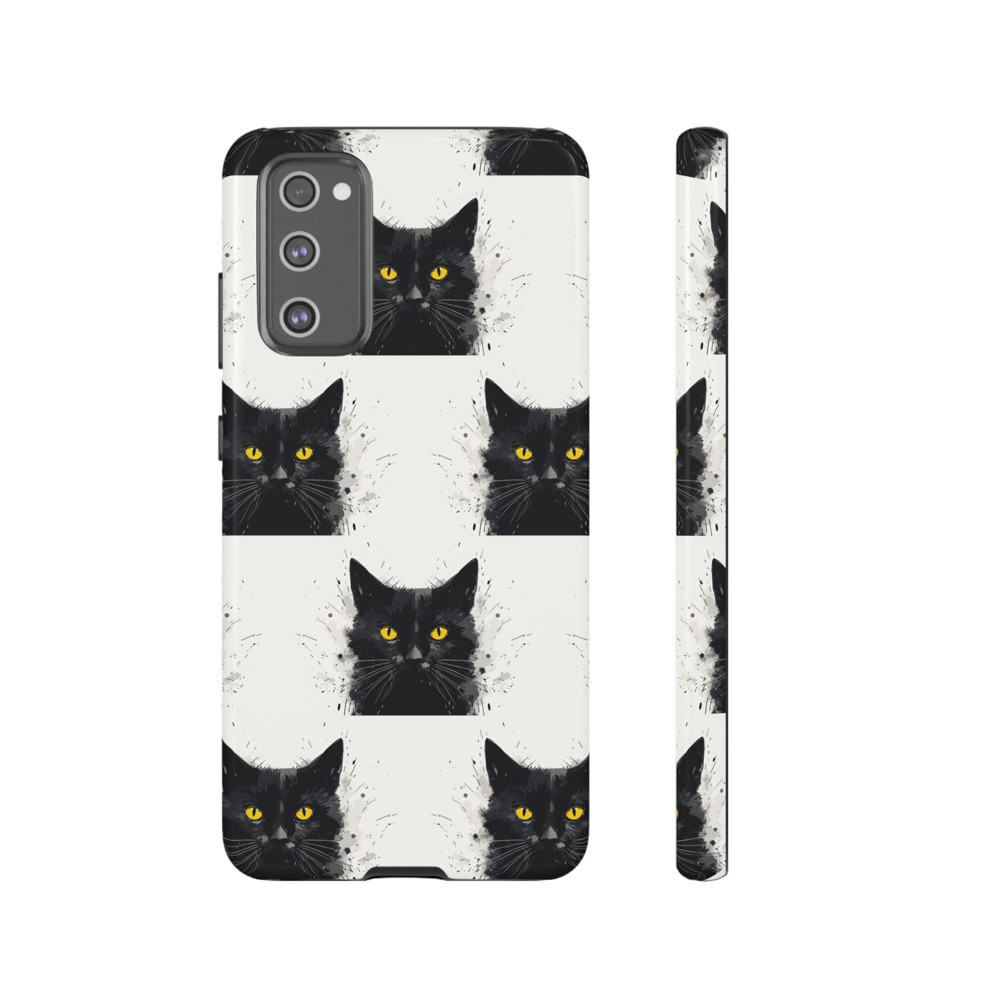 Black Cat Phone Case, Tough Cases, Cat Lover Gift, Unique Design, Halloween, Animal Accessories, Custom Phone Cover