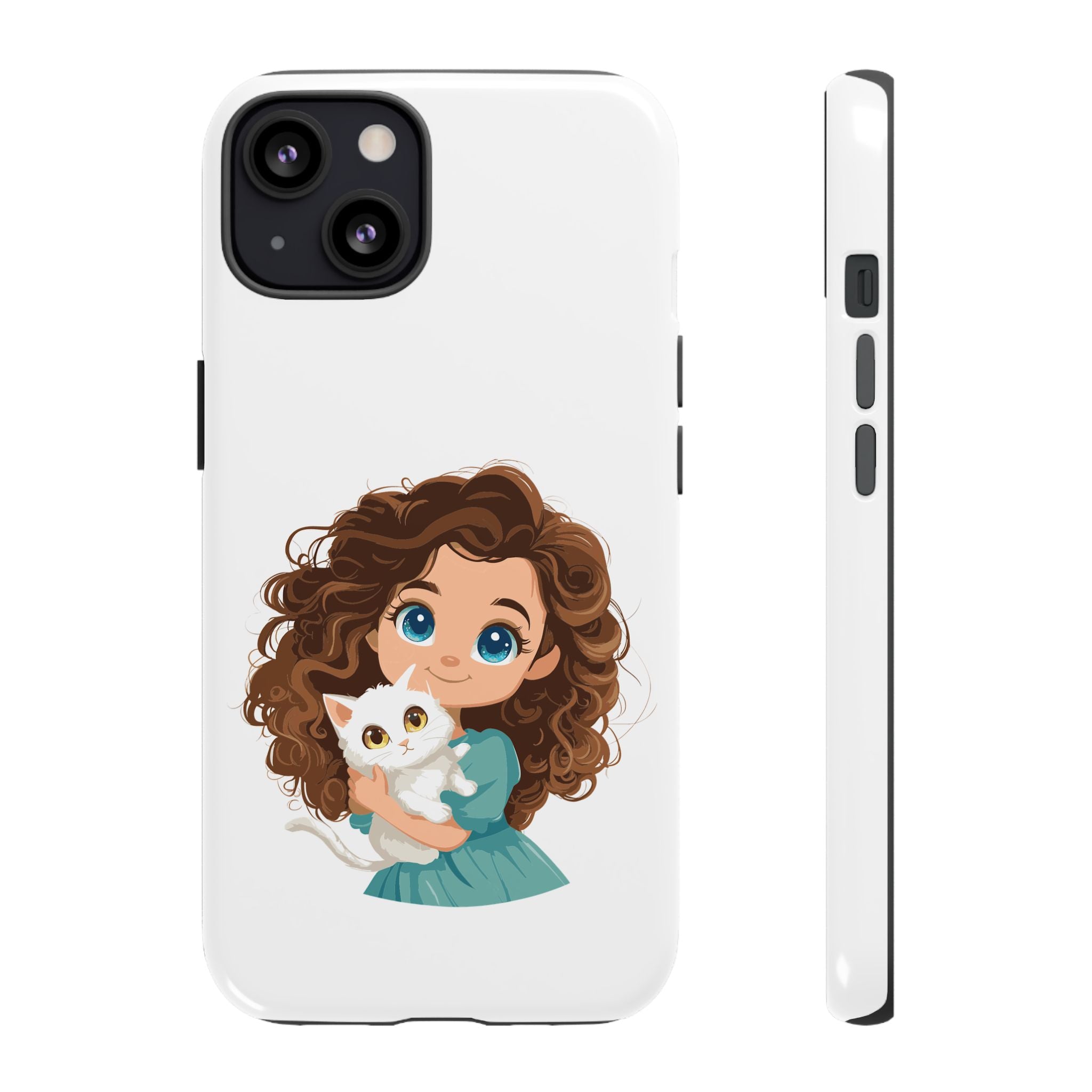 Cute Cat Lover Phone Case, Tough Phone Cover, Pet Lover Gift, Personalized Gift, Kids Phone Case, Animal Lover Accessories
