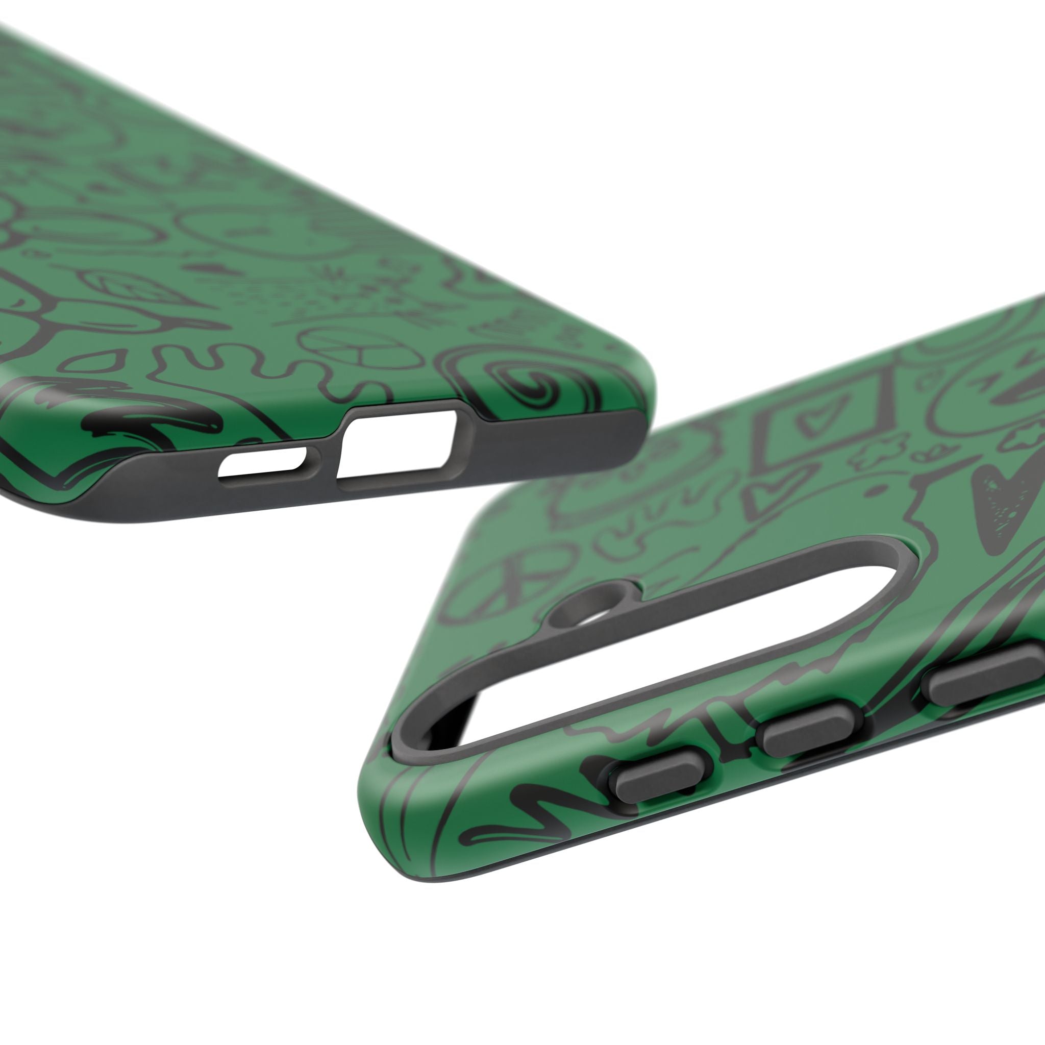 Playful Phone Case, Vibrant Green Tough Case, Quirky Graphic Design, Unique Gift for Kids, Fun Accessories, Christmas, Birthday