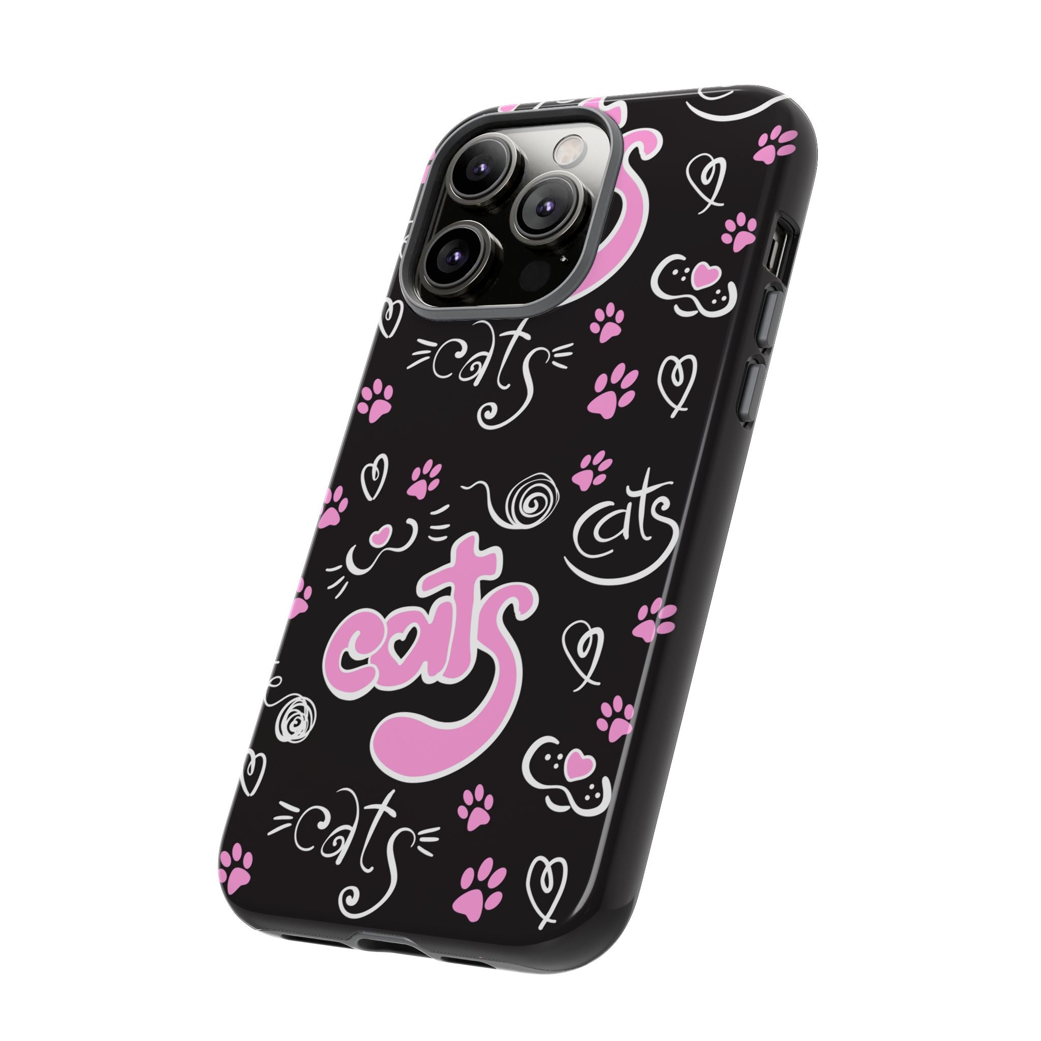 Cute Cat Print Phone Cases, Tough Cases for Cat Lovers, Pet Phone Cover, Gift for Cat Moms, Stylish Phone Accessories