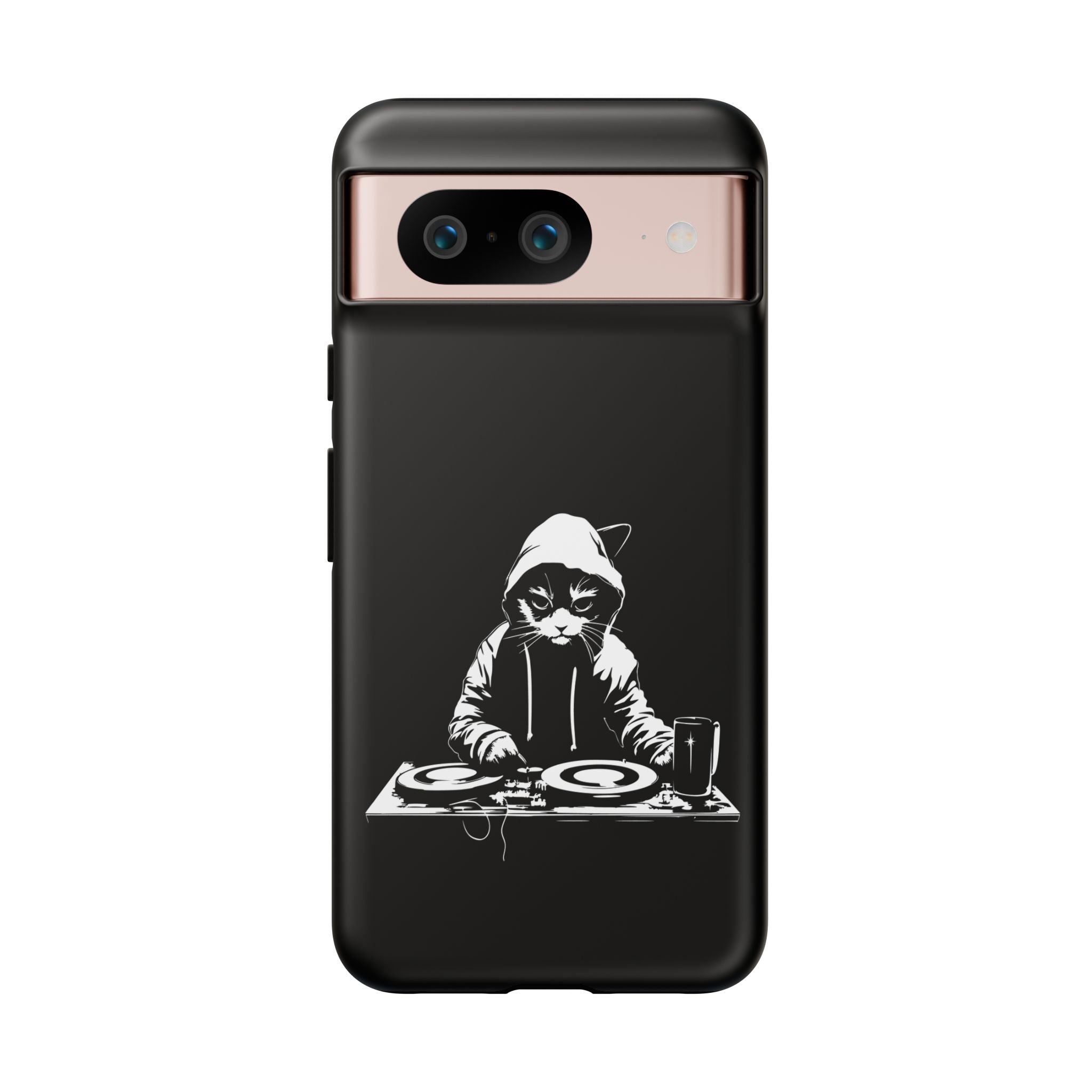 DJ Cat Phone Case, Tough Phone Cover, Pet Lover Gift, Music Enthusiast Accessory, Cute Cat Decor, Unique Case Design