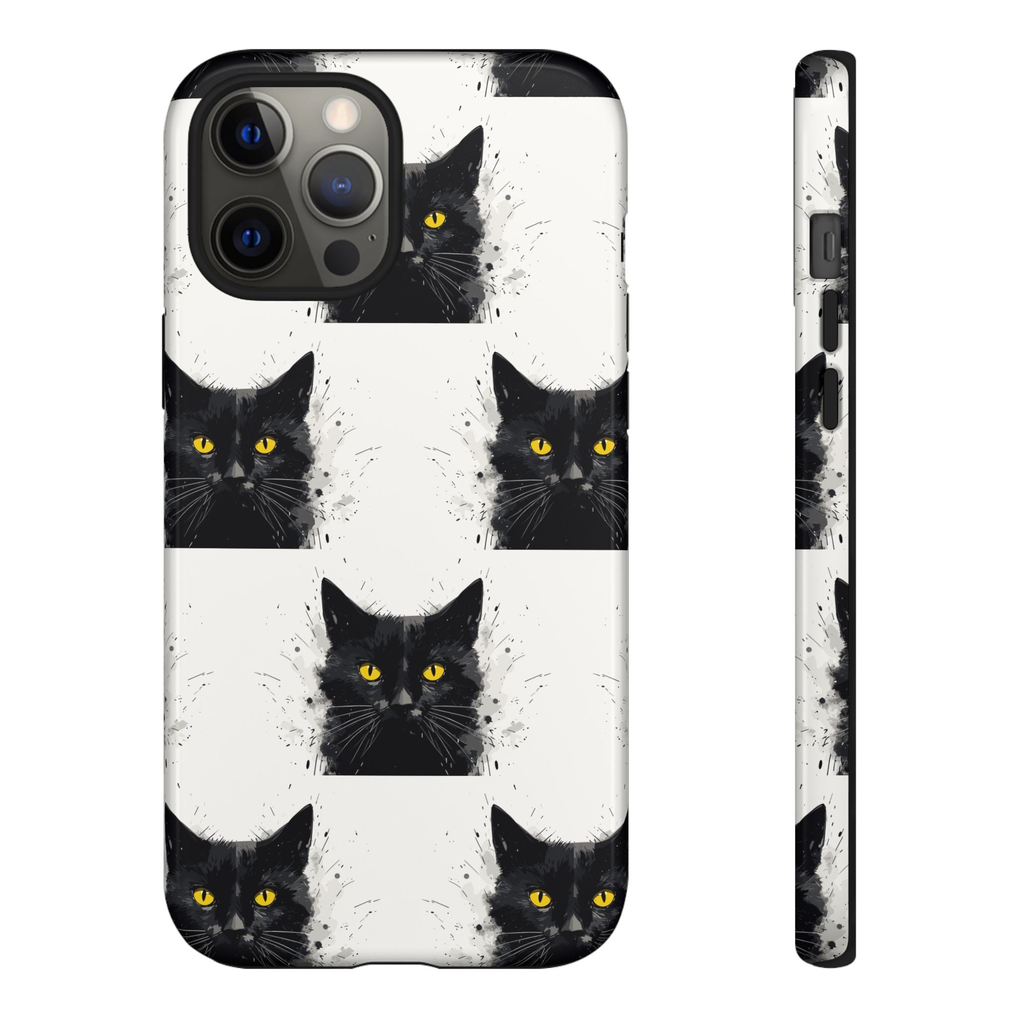 Black Cat Phone Case, Tough Cases, Cat Lover Gift, Unique Design, Halloween, Animal Accessories, Custom Phone Cover