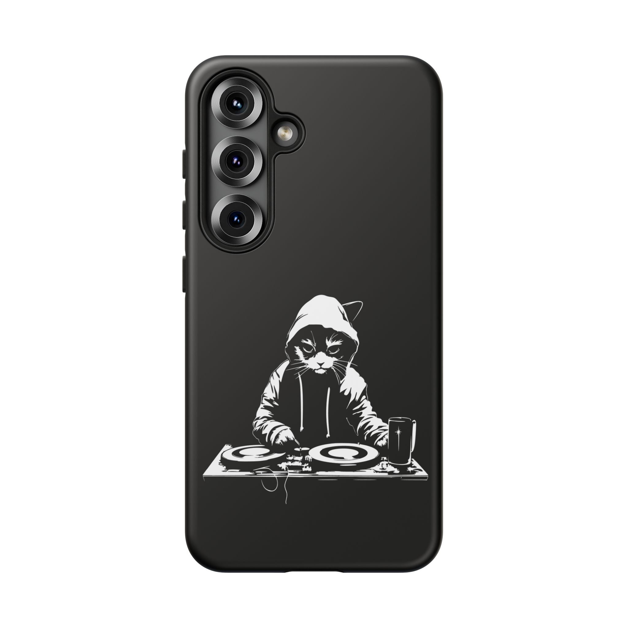 DJ Cat Phone Case, Tough Phone Cover, Pet Lover Gift, Music Enthusiast Accessory, Cute Cat Decor, Unique Case Design